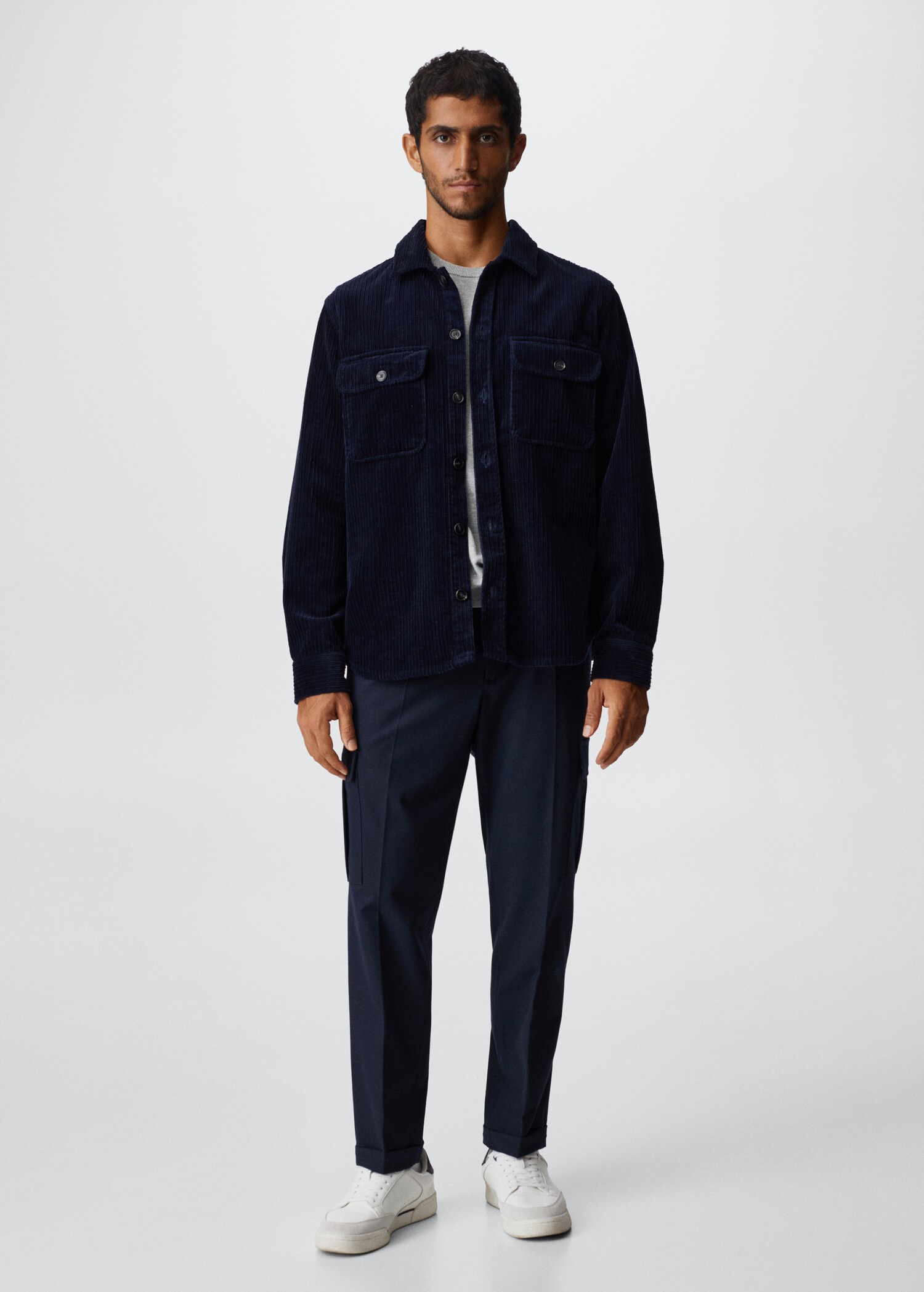 Corduroy pockets overshirt  - General plane