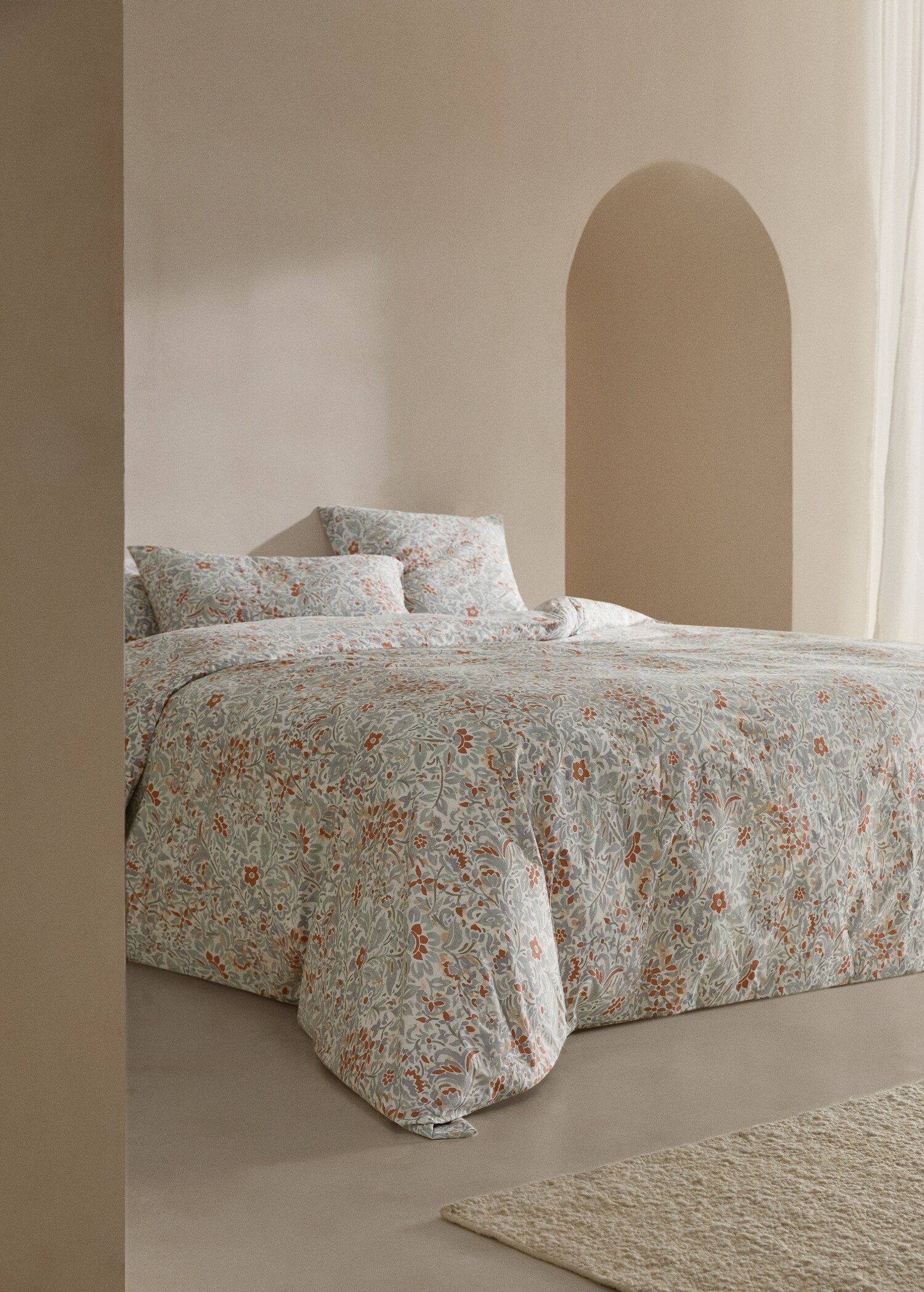 Bettbezug mit Blumenprint für 150/160 cm Bett - Allgemeine Ansicht