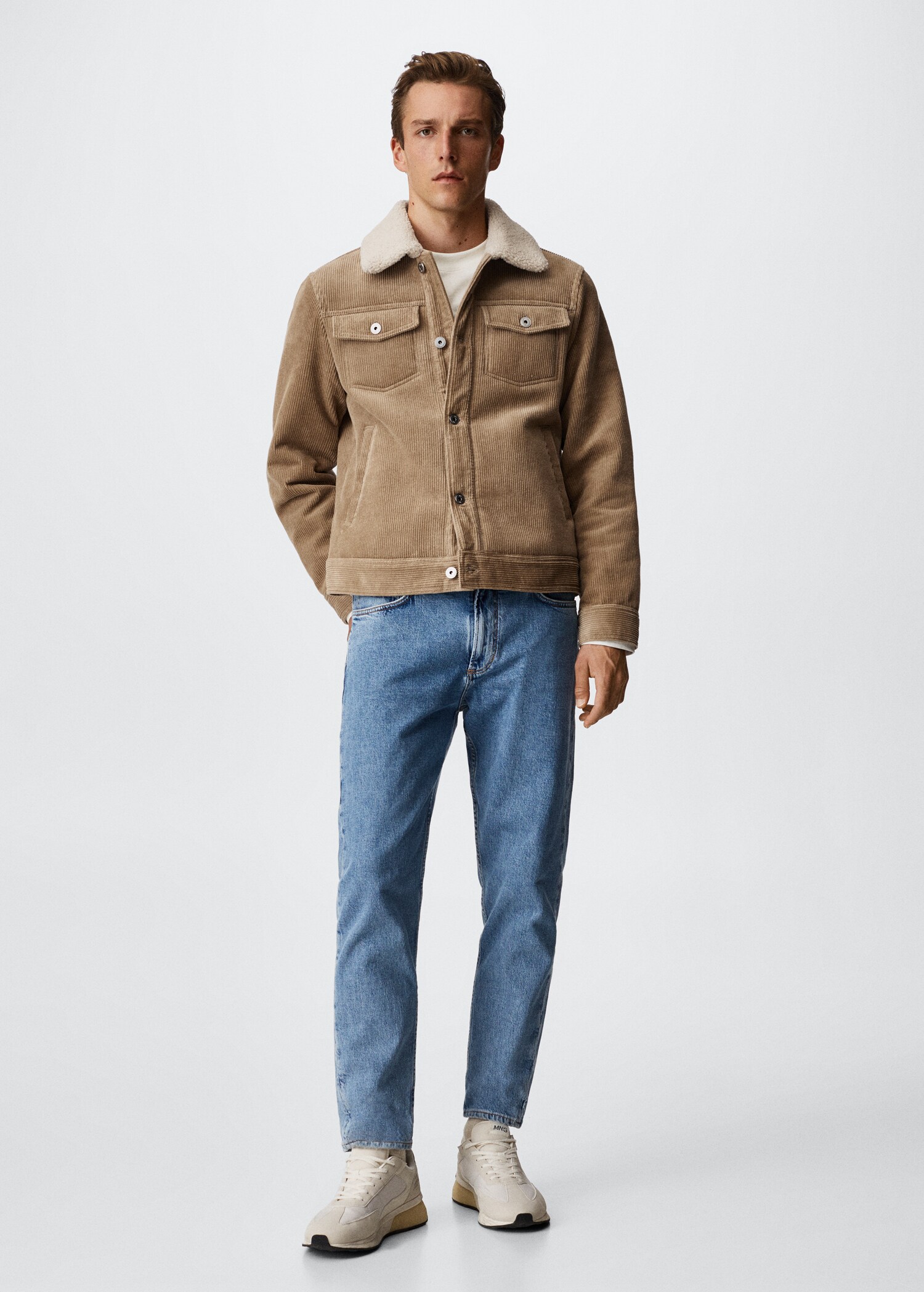 Cordjacke mit Shearling-Innenfutter - Allgemeine Ansicht