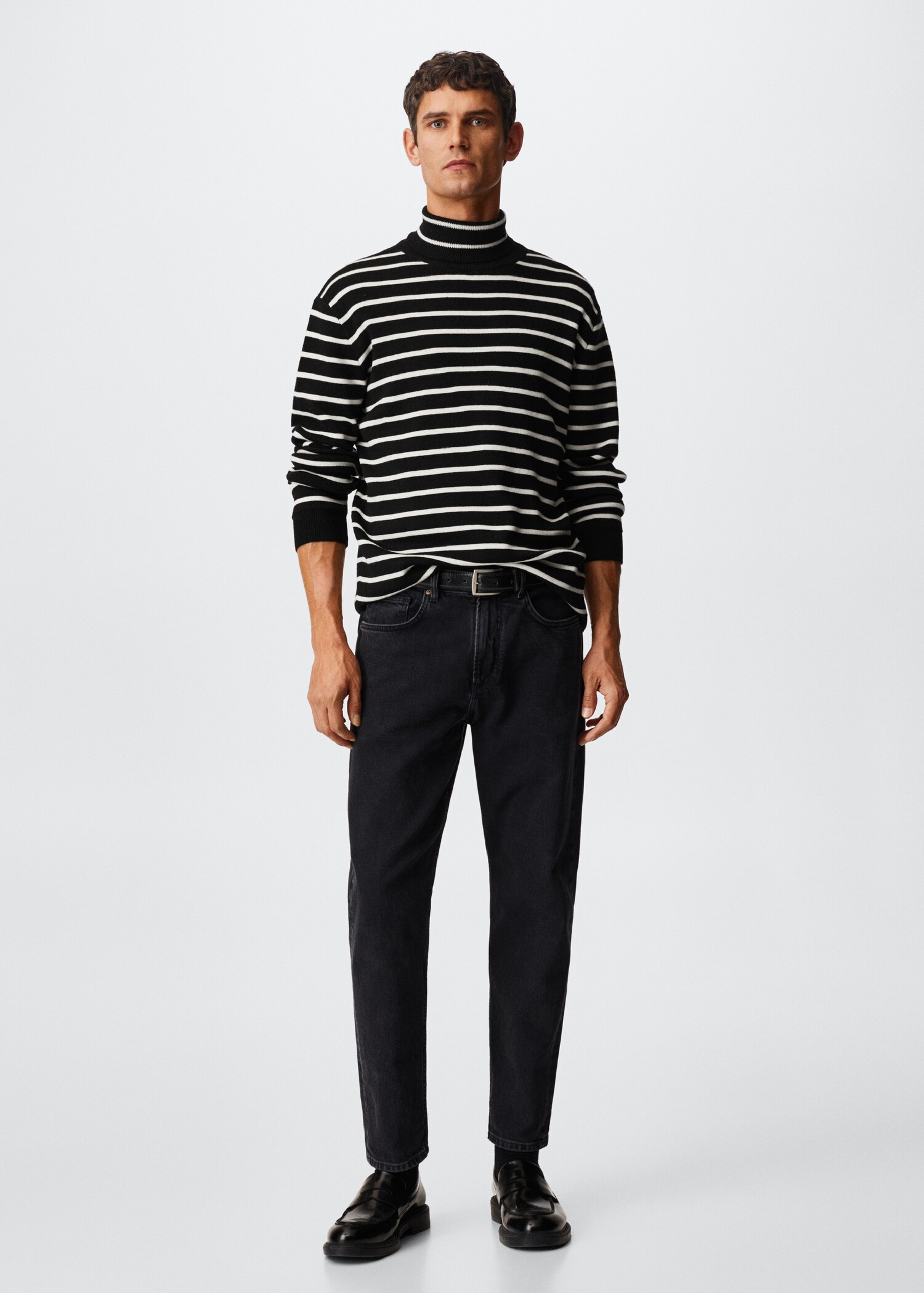 Stand-collar striped sweater - General plane