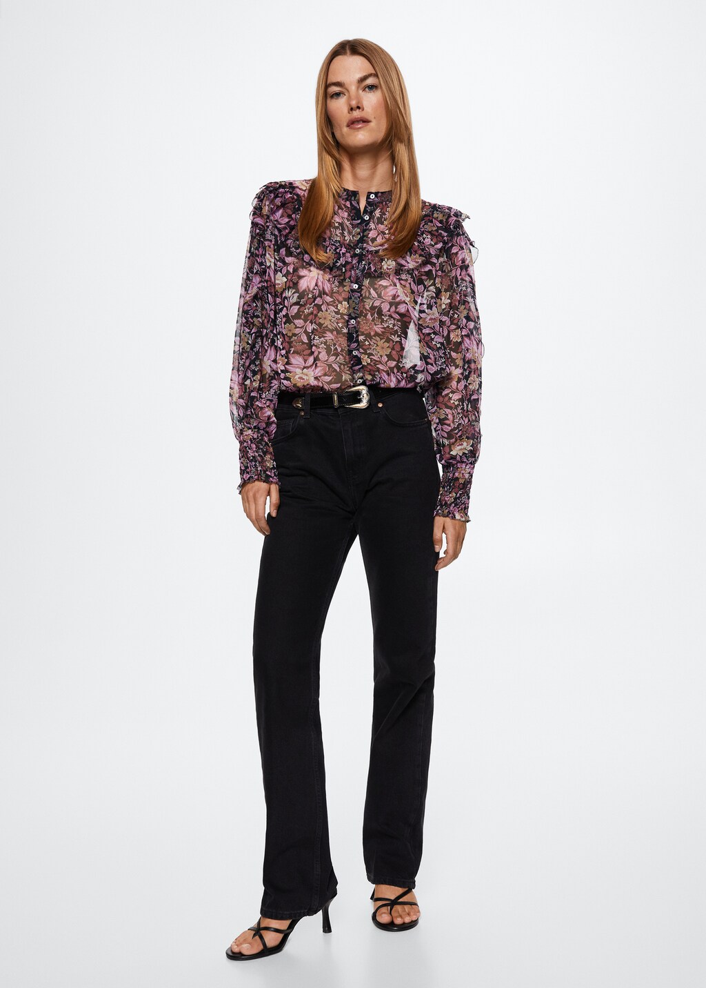 Blouse fleurie volants
