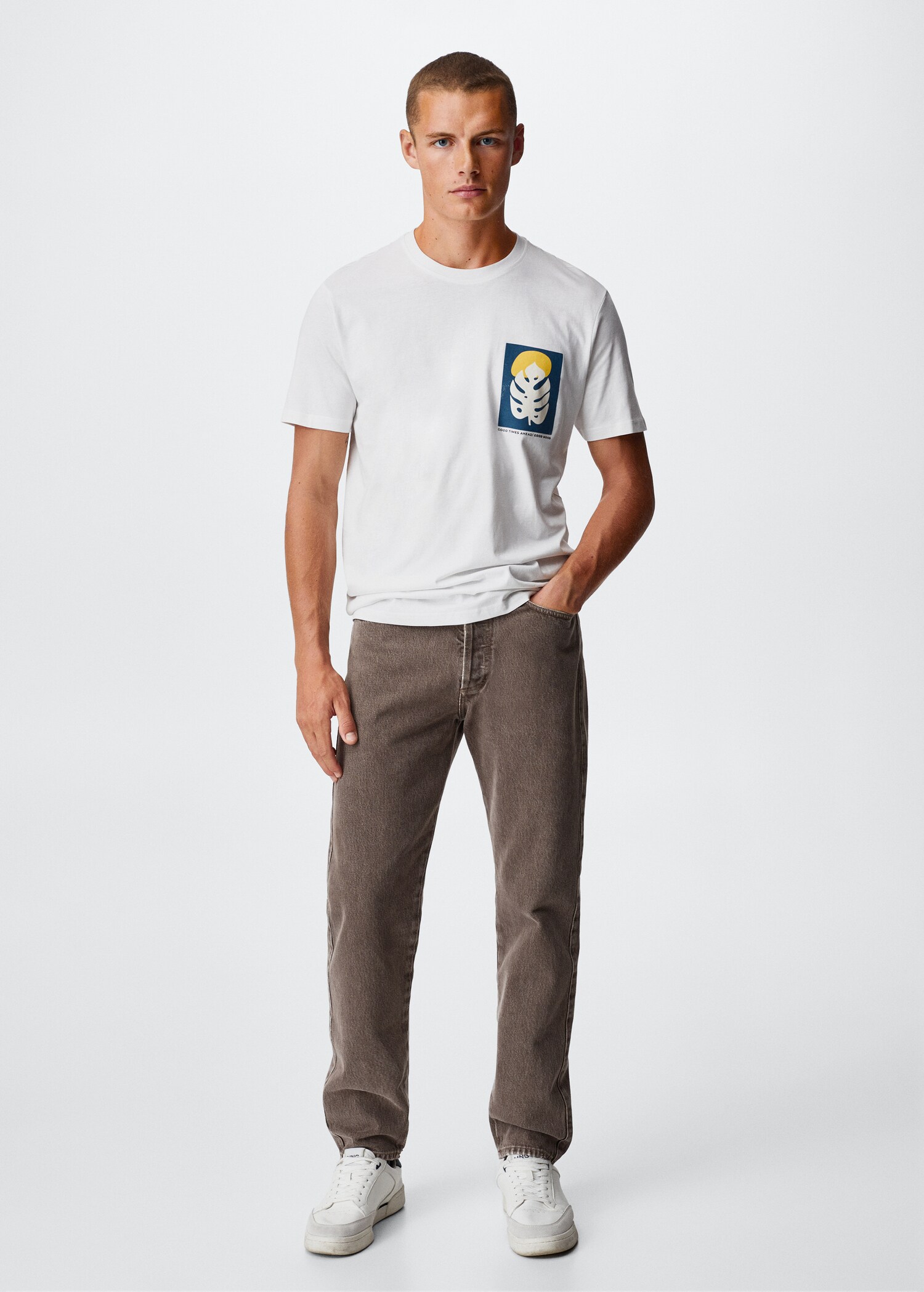 T-shirt estampada algodão - Plano geral