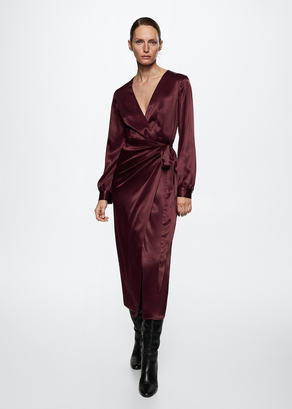 Bow wrap dress Women MANGO Georgia