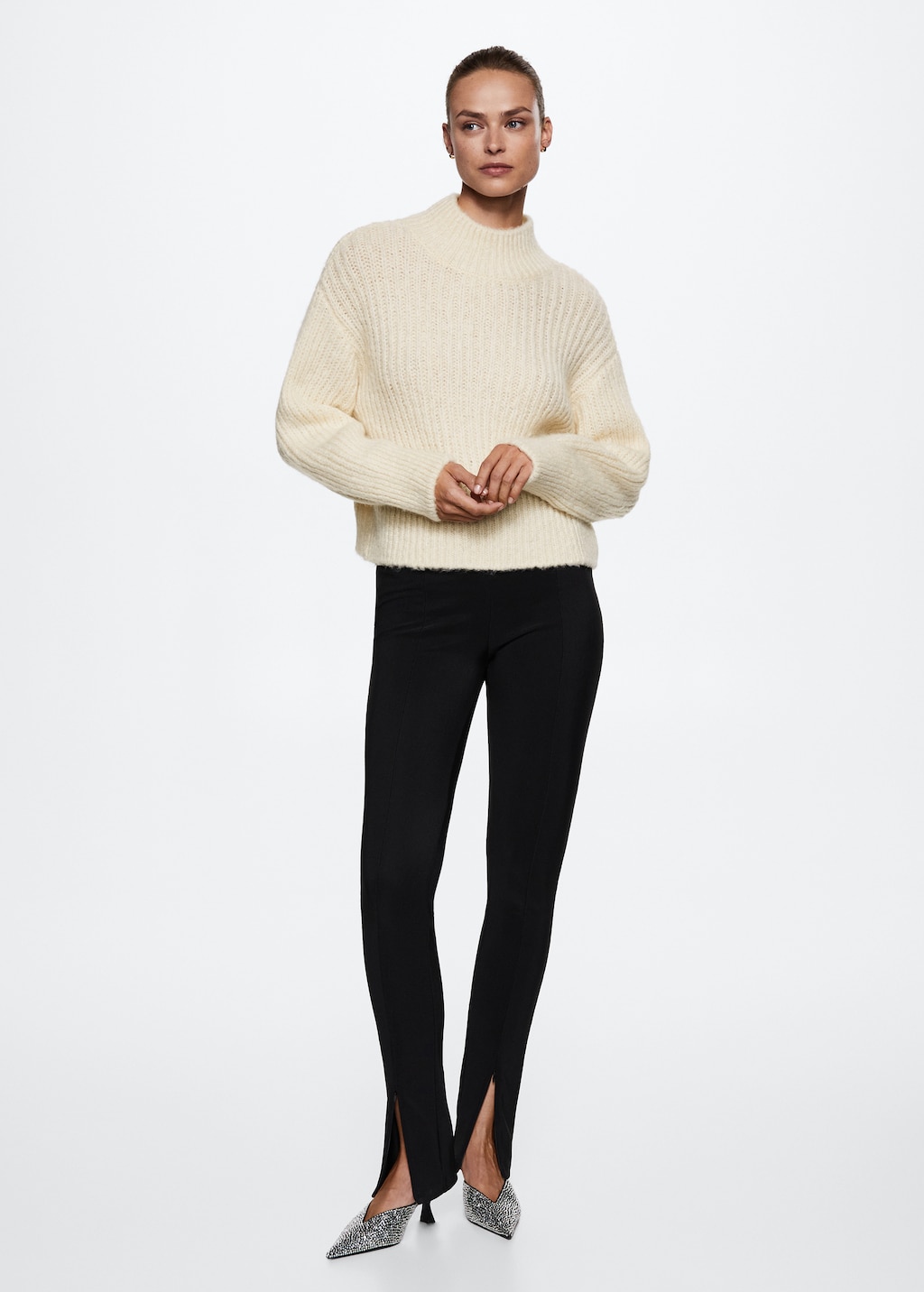 Mango high collar sweater deals