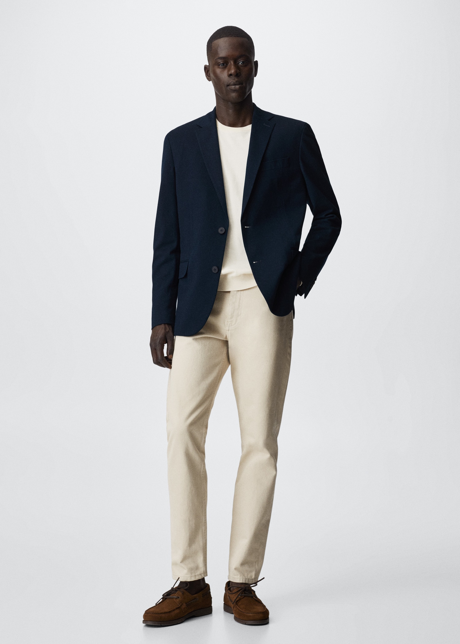 Structured cotton blazer Men MANGO China - Main Image