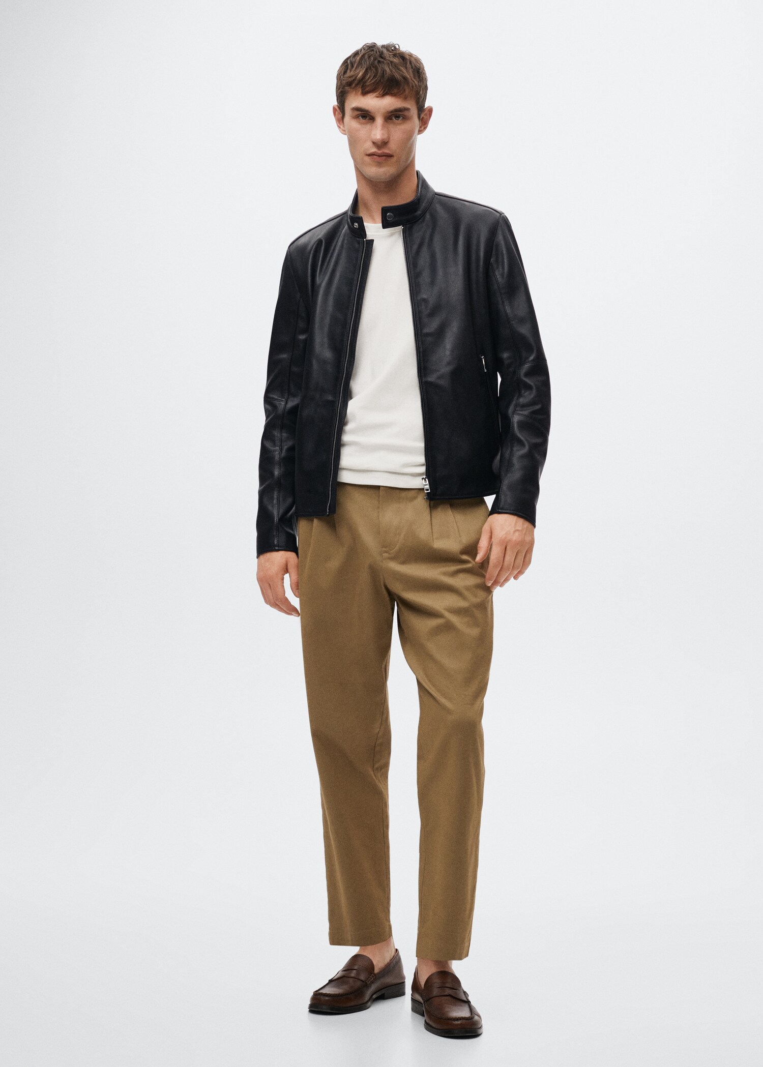 Blouson biker en cuir - Plan général