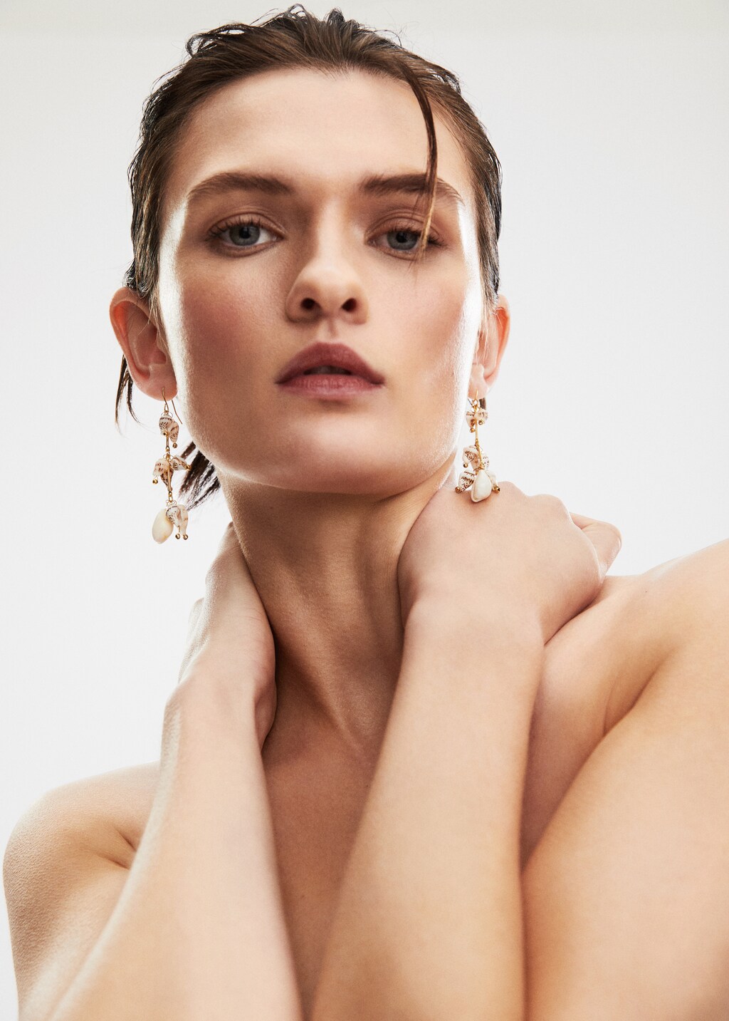 Mango shell earrings best sale