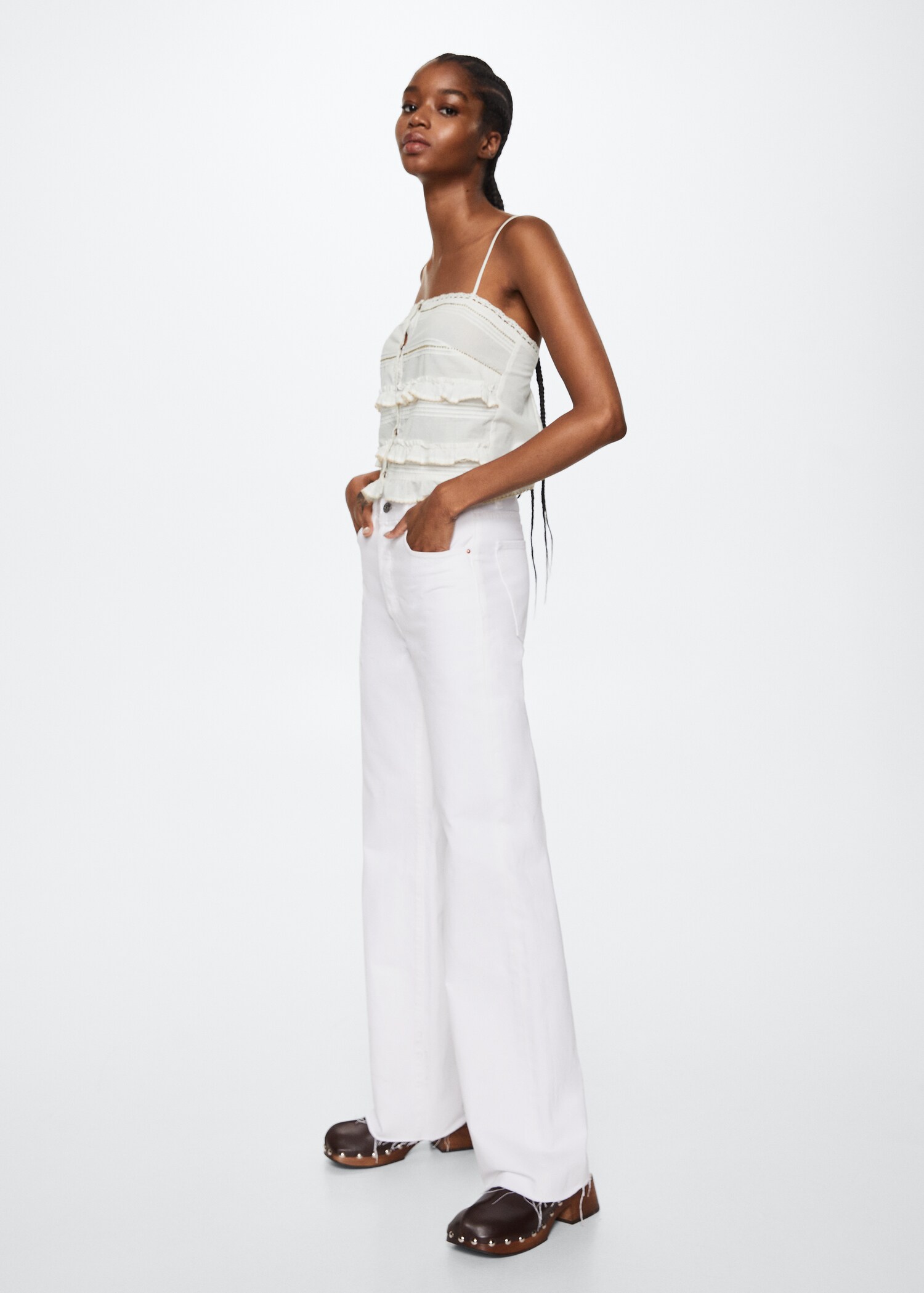 Ruffled cotton top - General plane