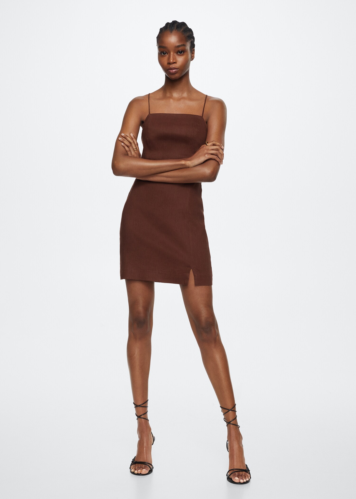 Linen strap dress - General plane