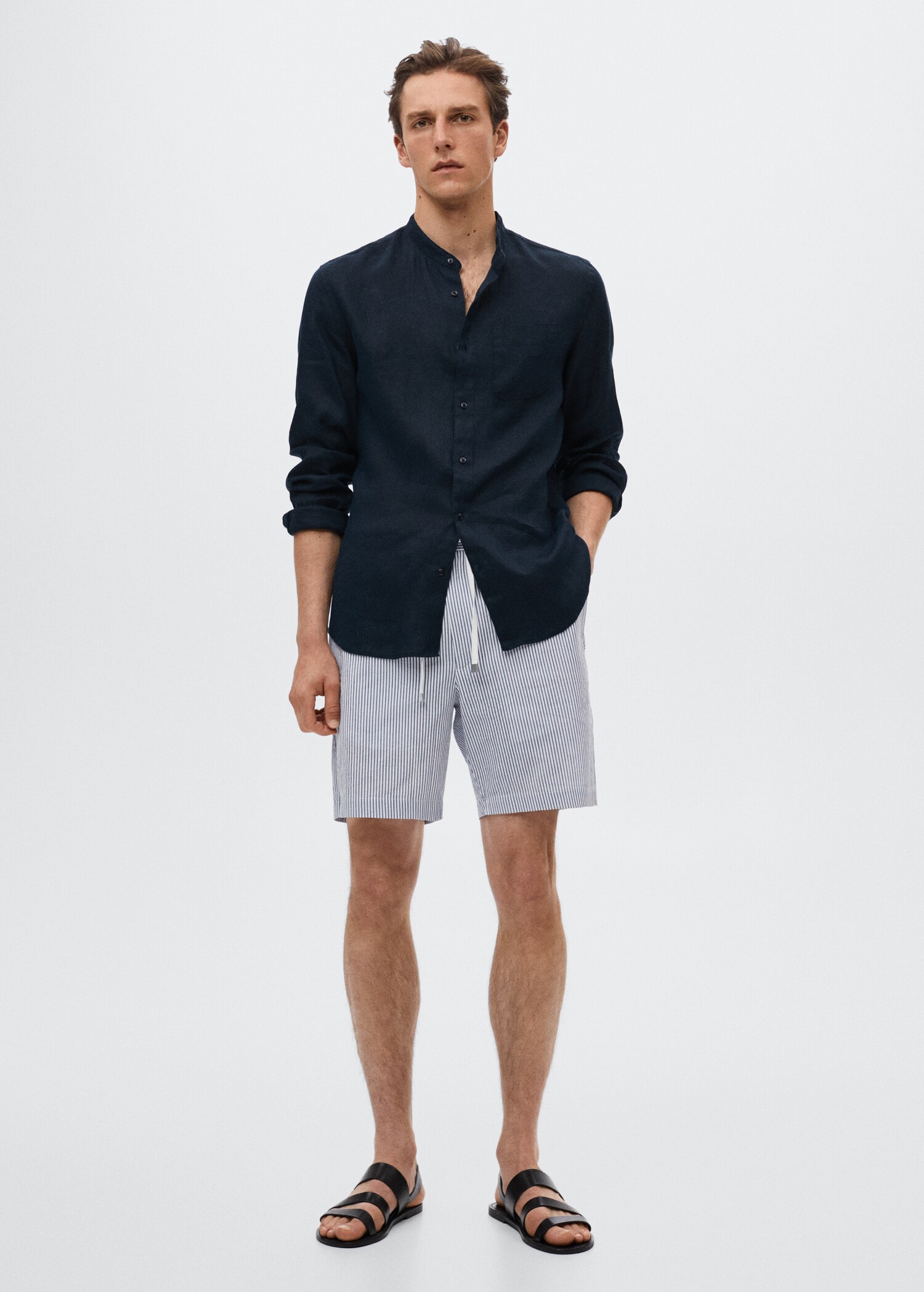 Stripete bermudas seersucker - Total bildeutsnitt