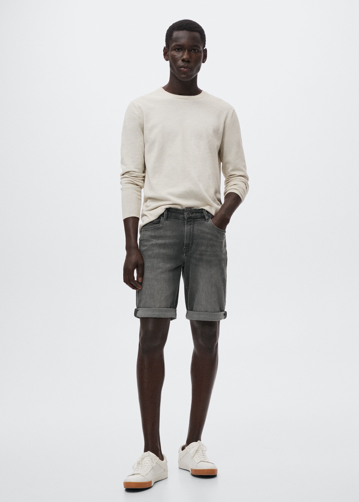 Slim Fit-Jeans-Bermudashorts - Allgemeine Ansicht