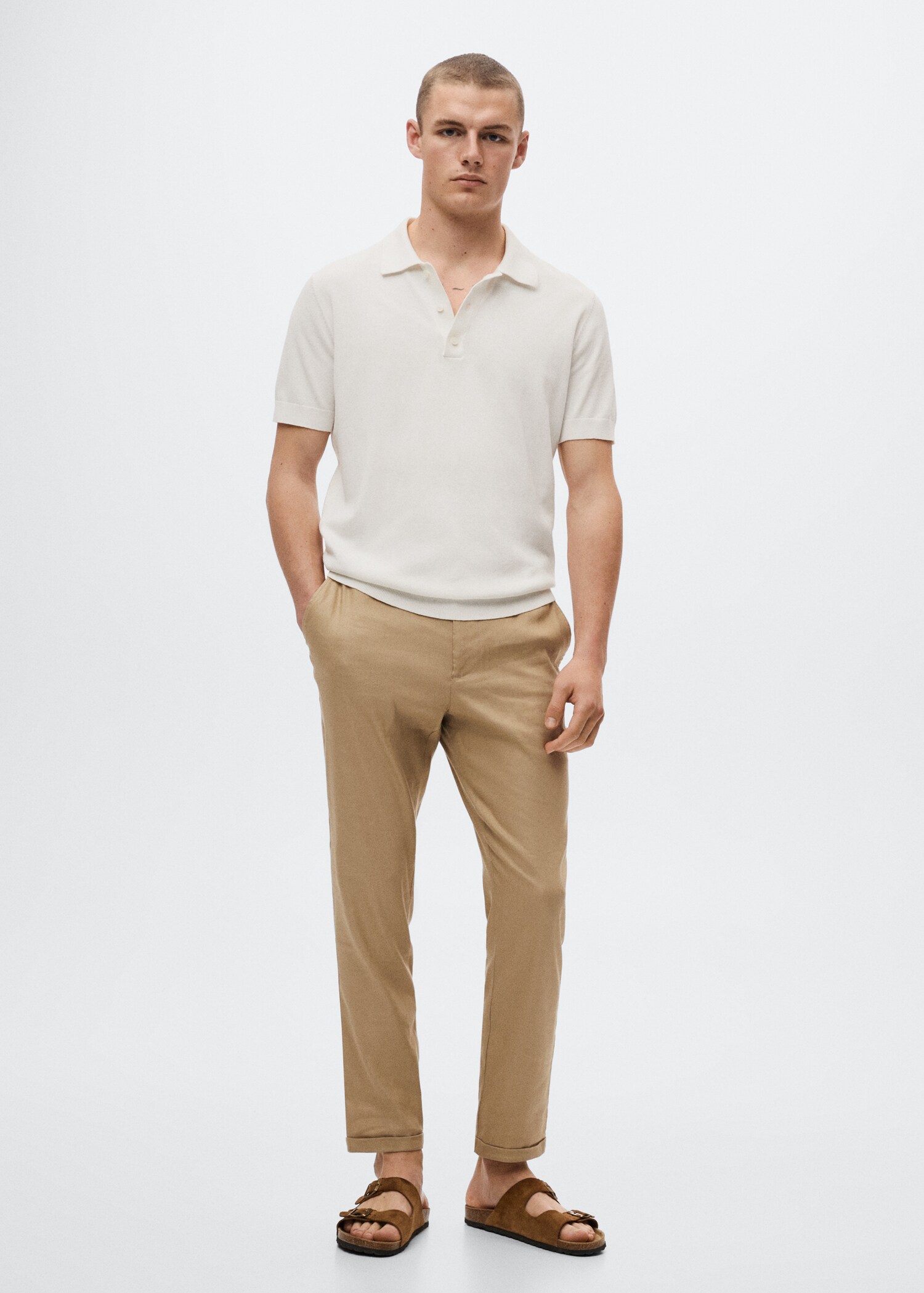 Knit cotton polo shirt - General plane