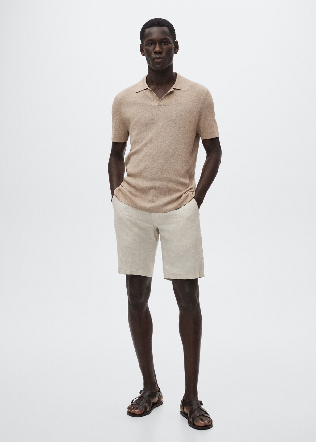 Polo fluido lino Hombre MNG Ecuador