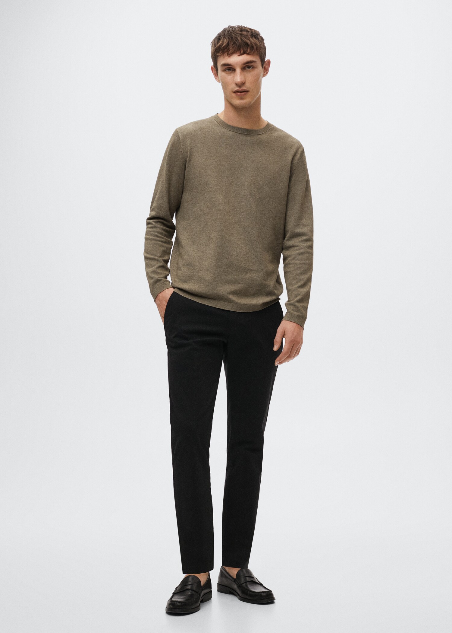 Fine-knit cotton sweater - General plane