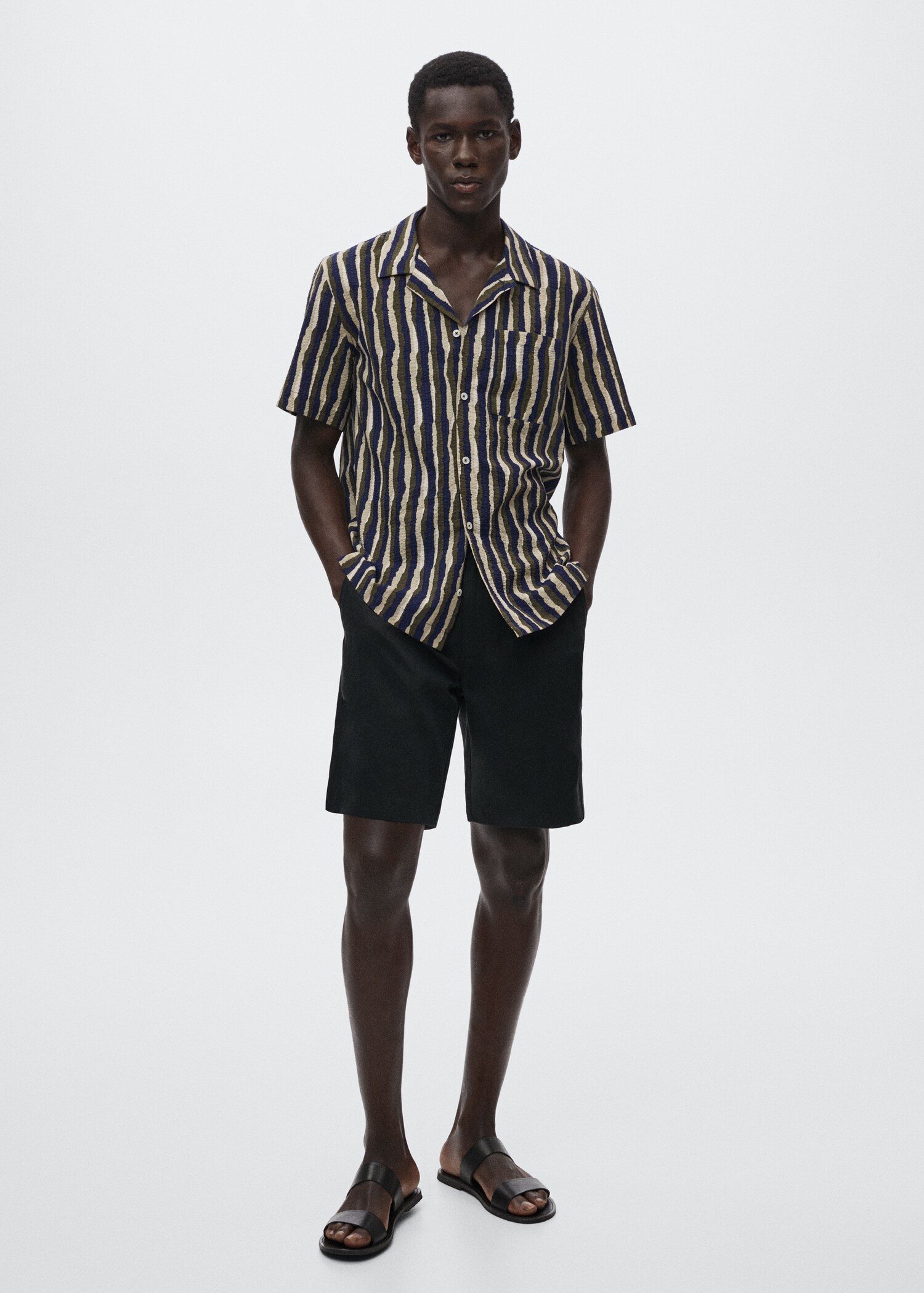 Camisa seersucker estampada - Plano general