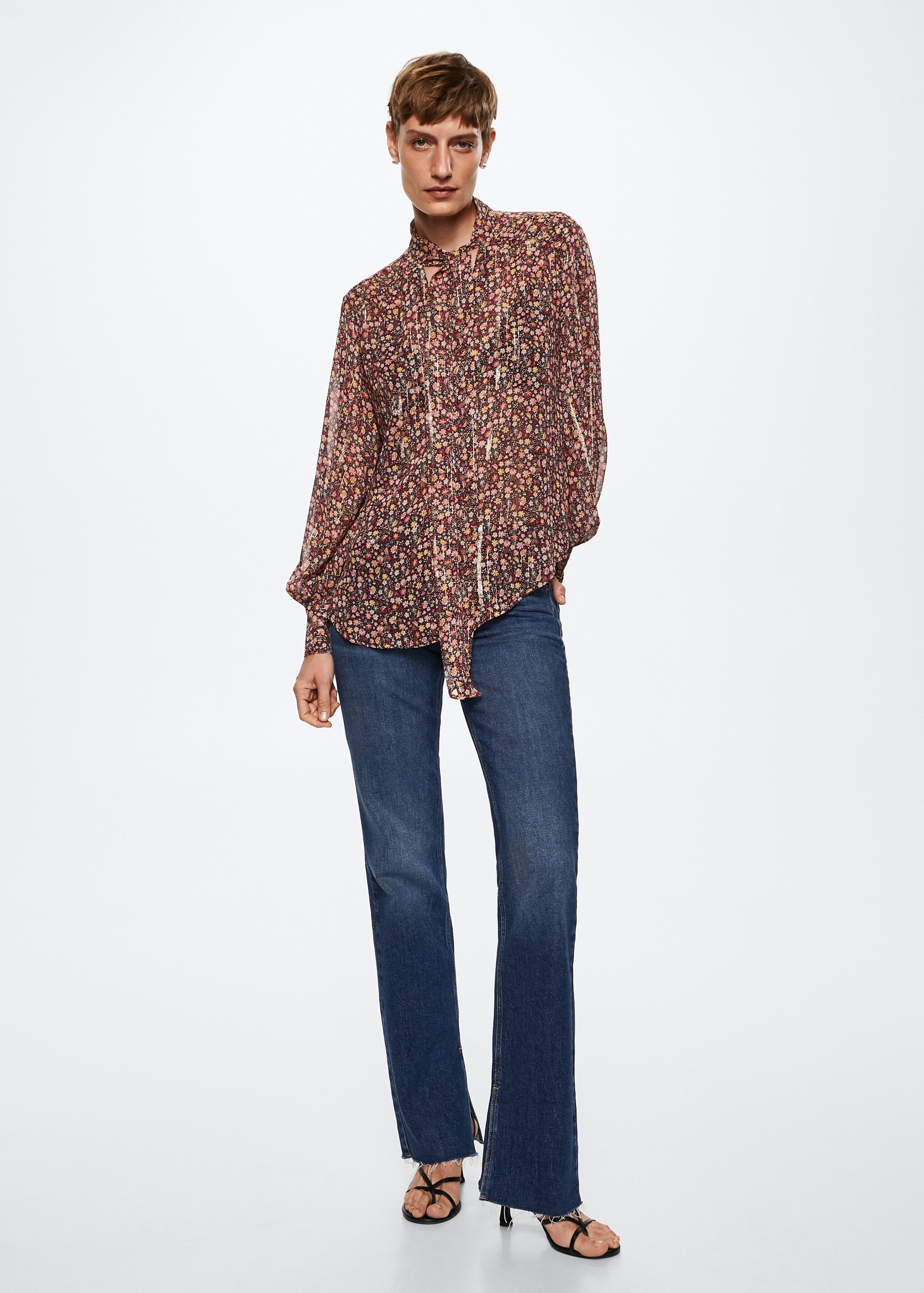 Bow printed blouse - General plane