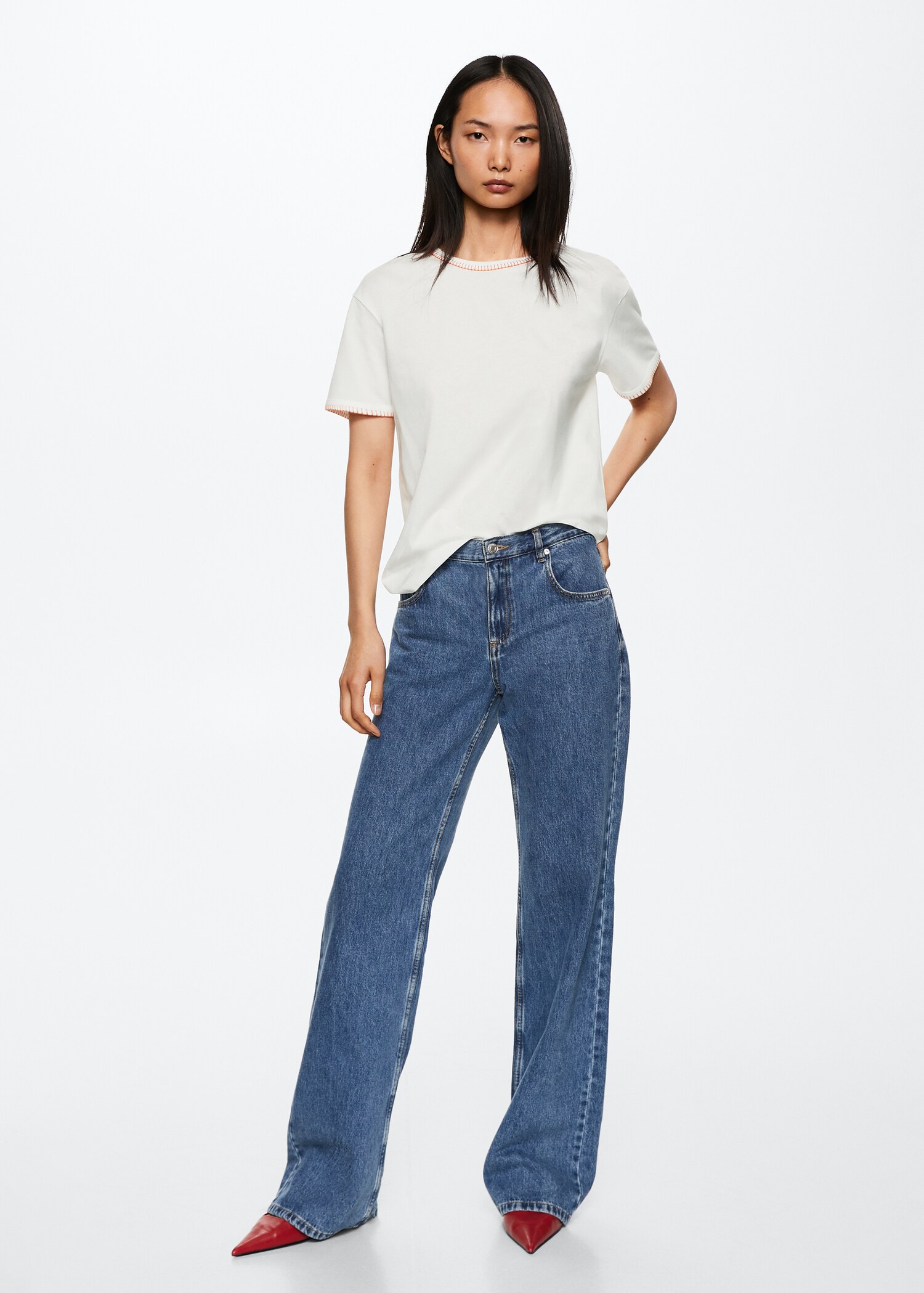 T-shirt coton broderies - Plan général