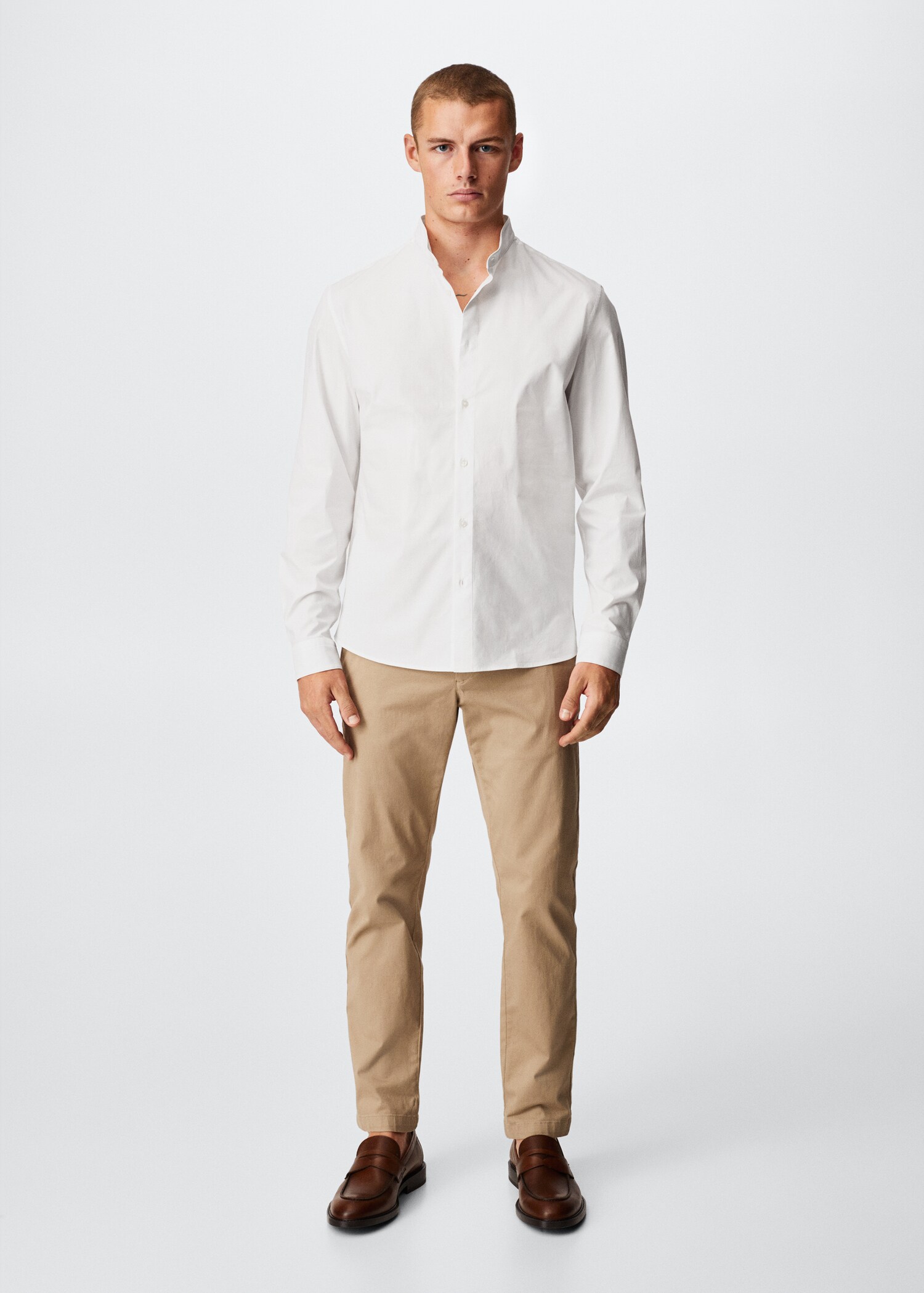 Regular fit Mao collar shirt - General plane
