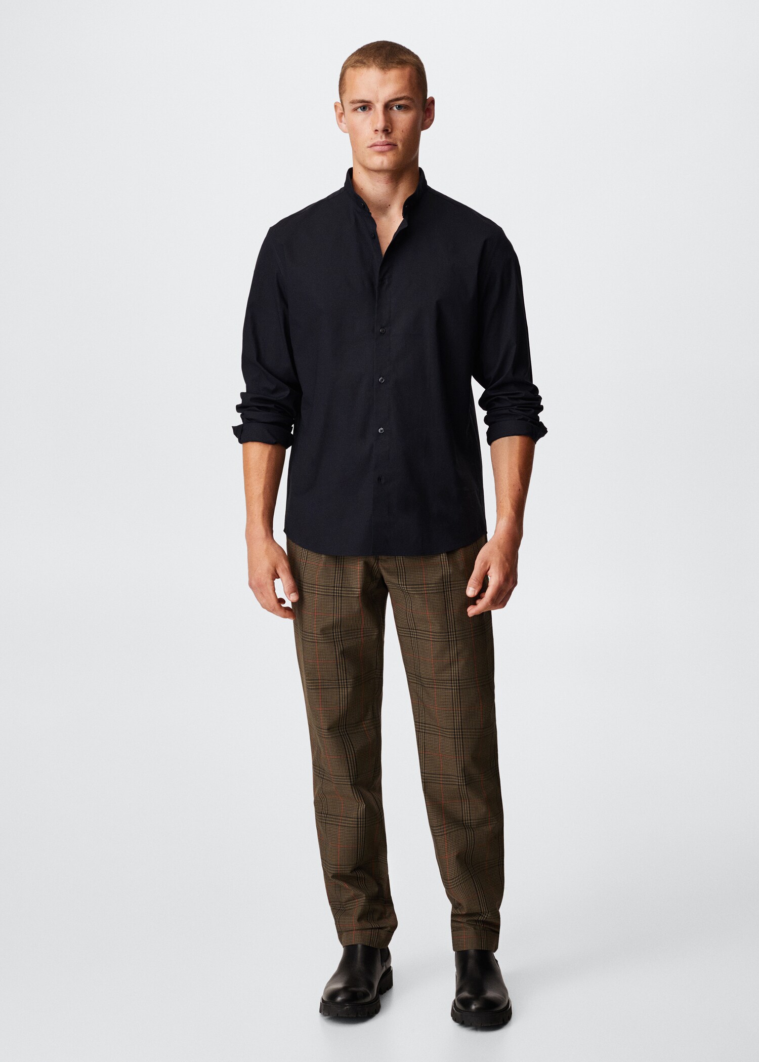 Regular fit Mao collar shirt - General plane