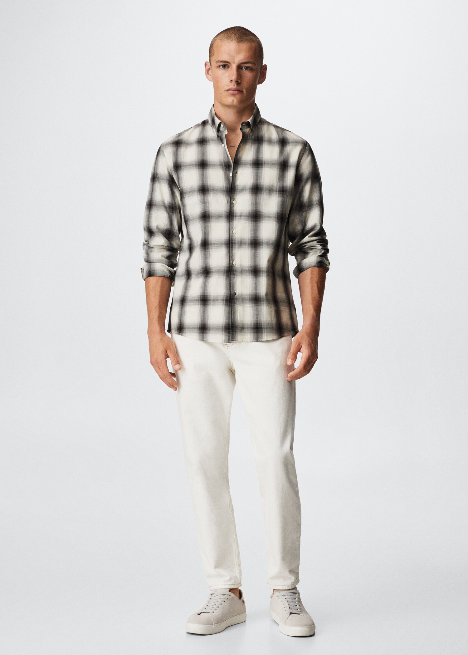 Regular fit check cotton shirt - General plane