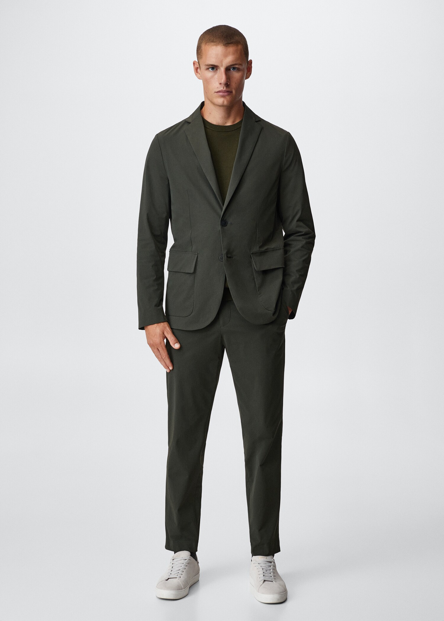 Slim-fit stretch suit jacket - General plane