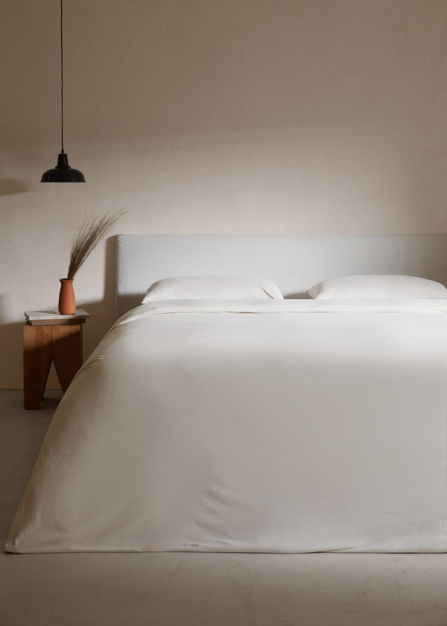 Cotton knit duvet cover 35.43 in bed - General plane