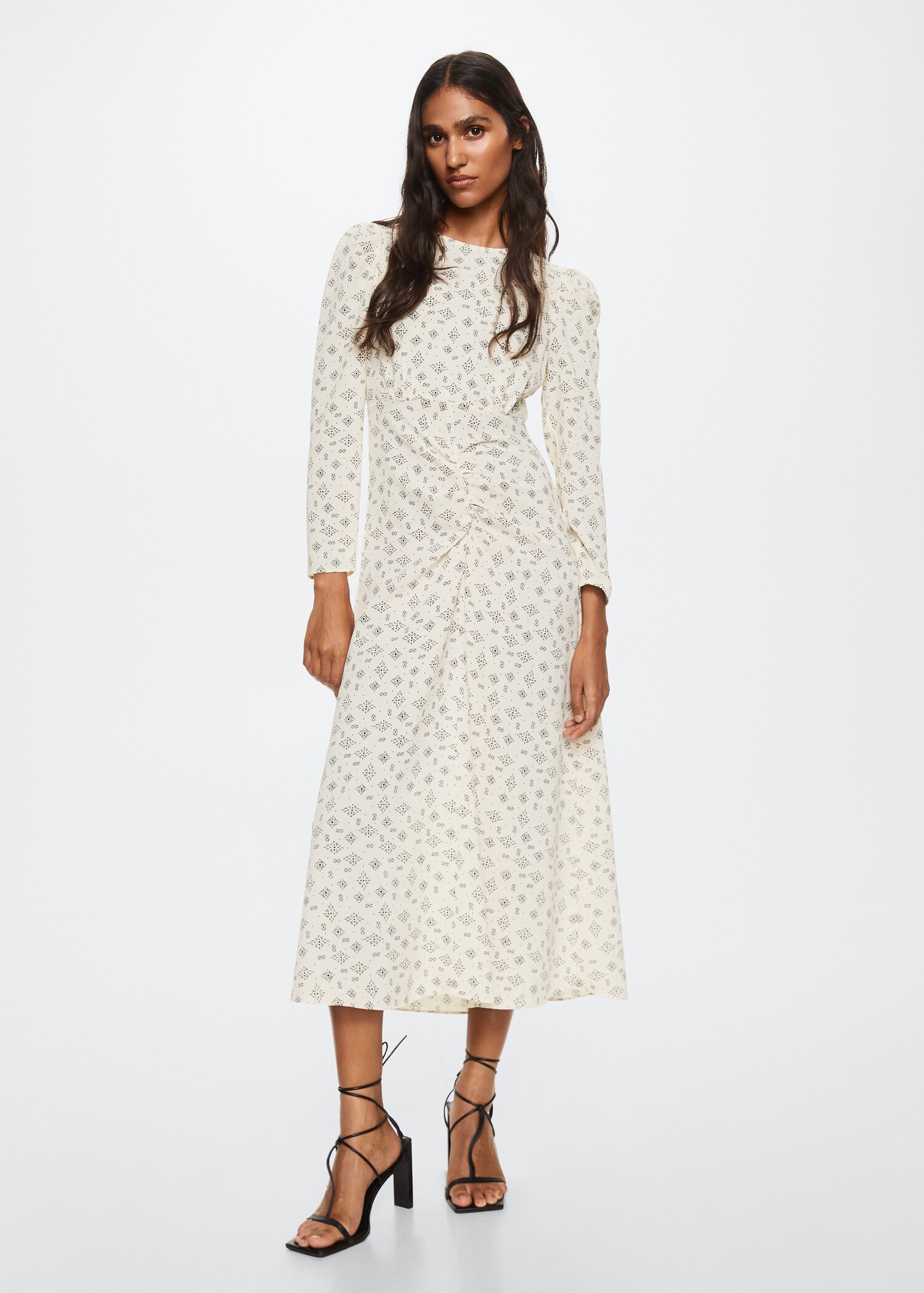 Printed ruched dress - General plane
