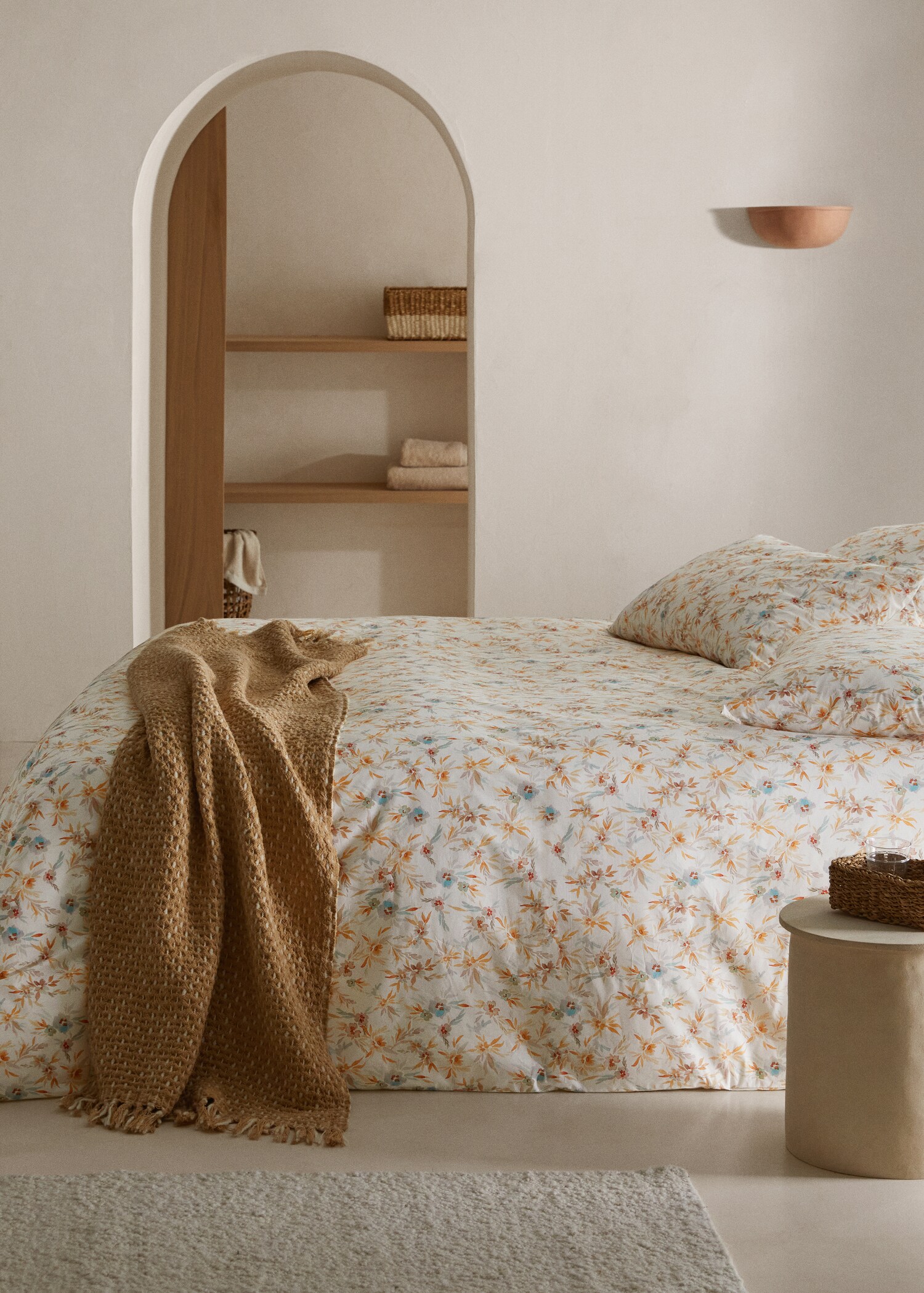 Housse de couette en imprimé fleuri lit 90 cm - Plan général