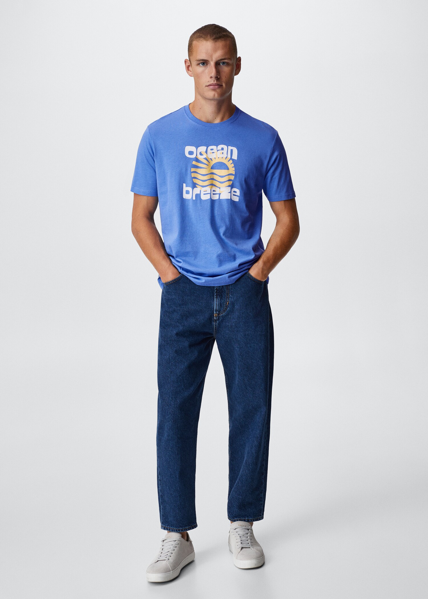 Printed cotton-blend T-shirt - General plane