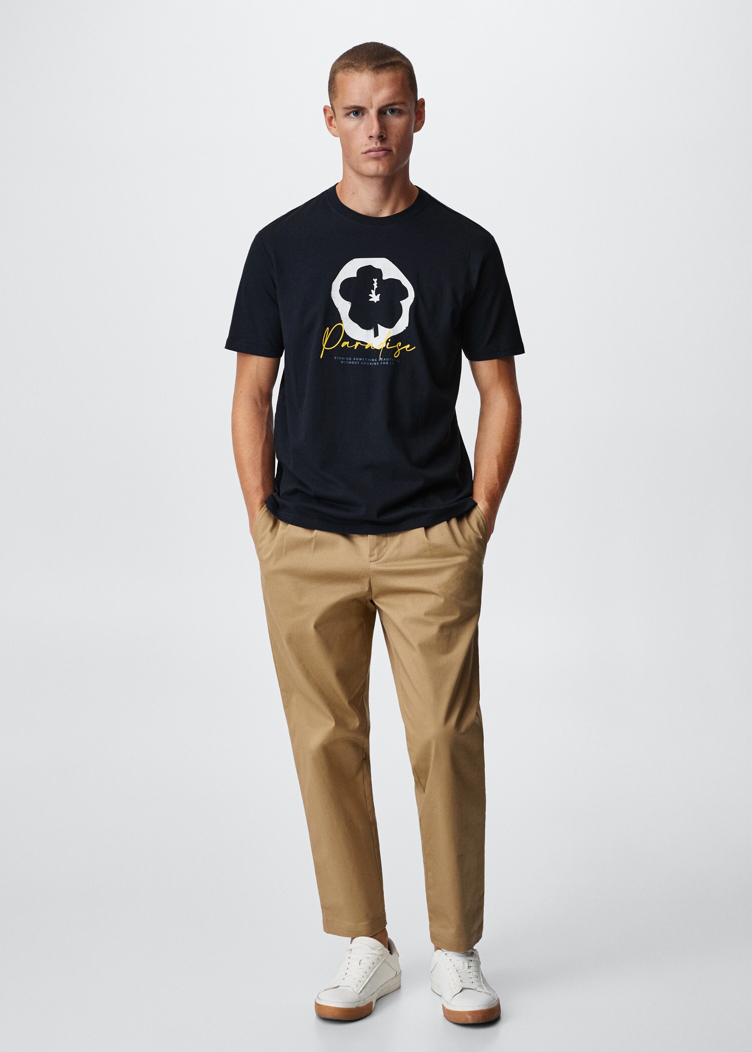 Printed cotton-blend T-shirt - General plane