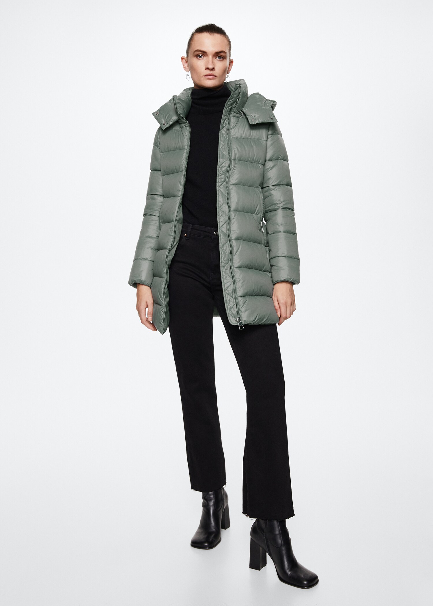 Hood quilted coat - General plane