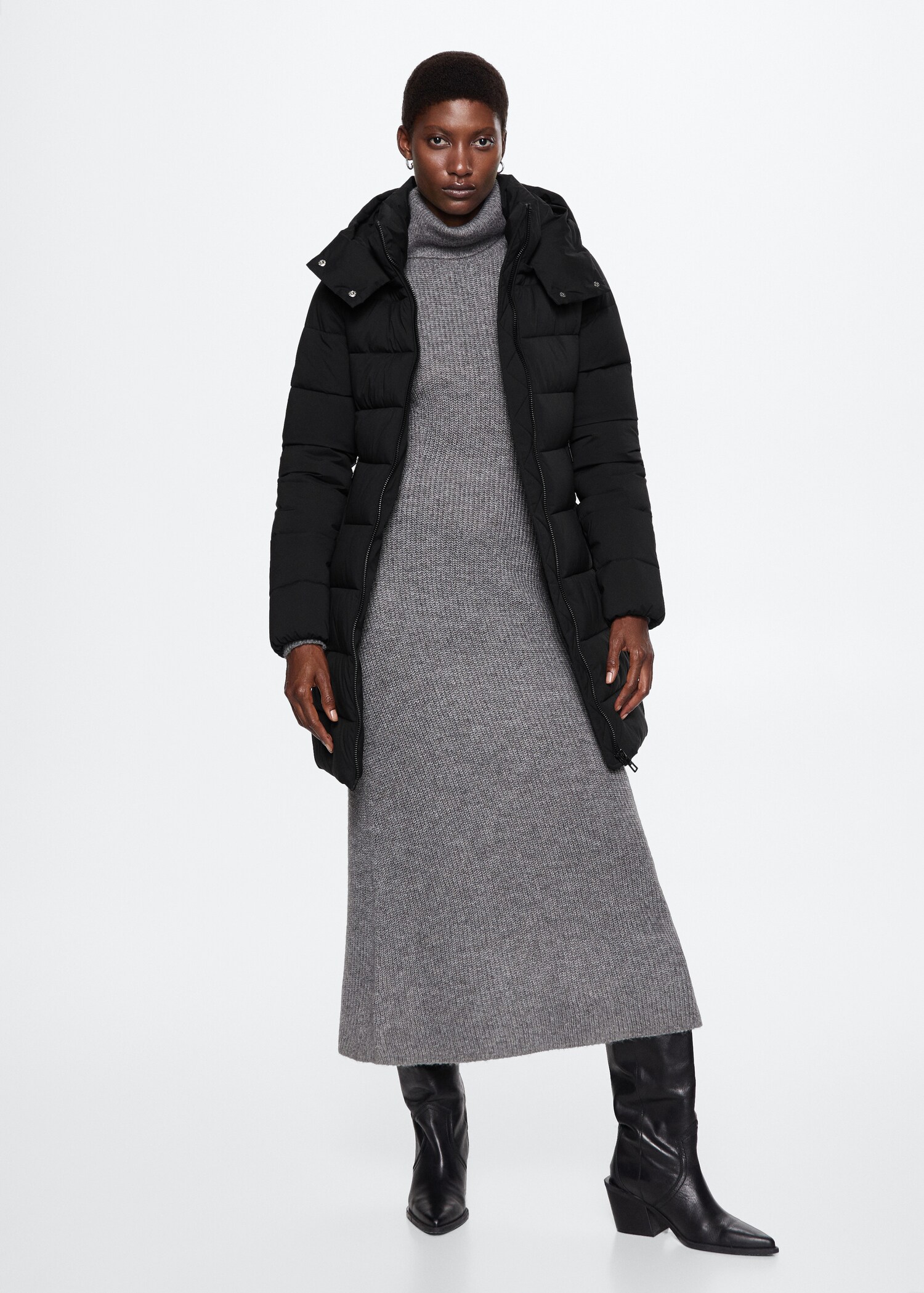 Hood quilted coat - General plane