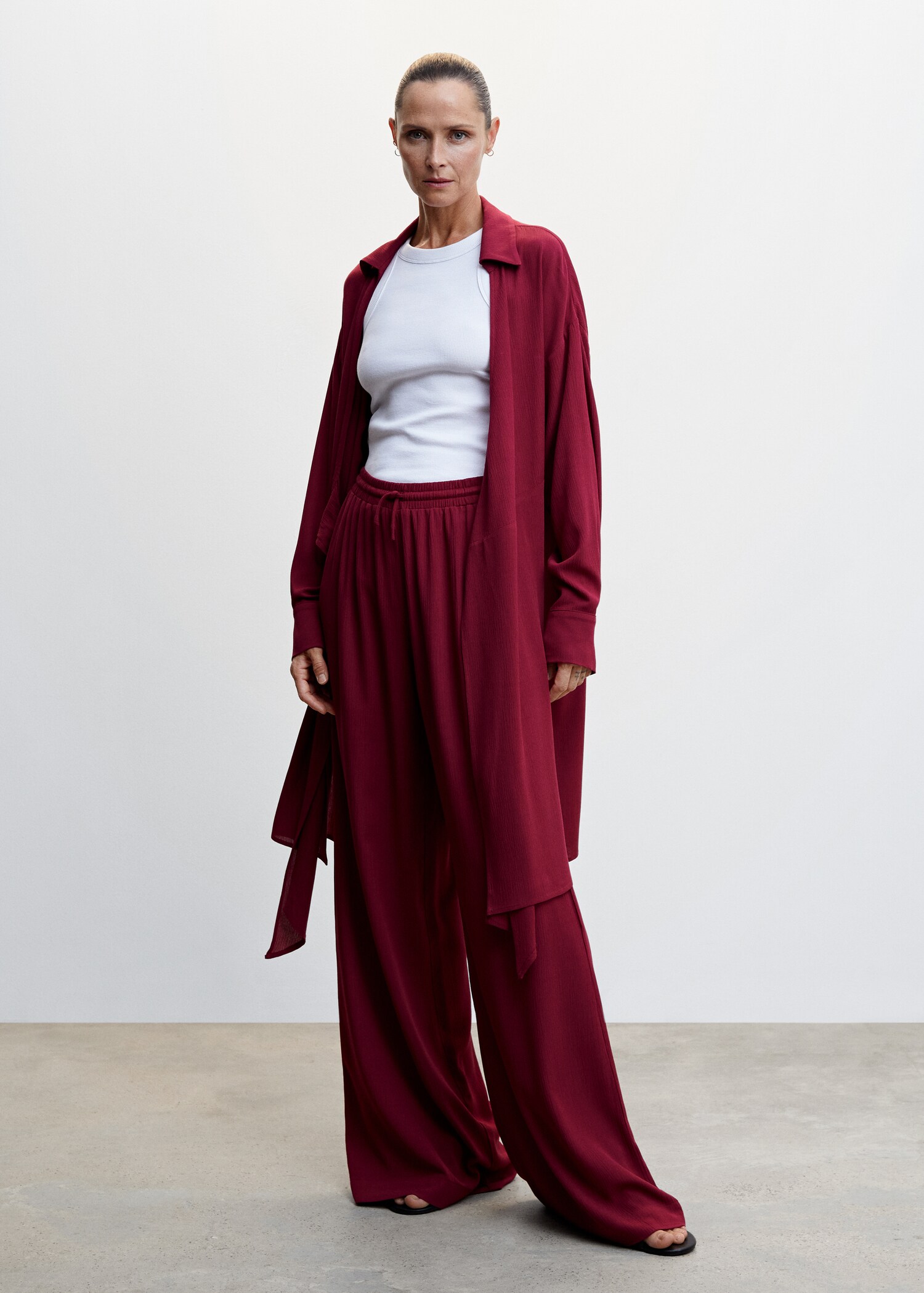 Elastic waist flowy trousers - General plane