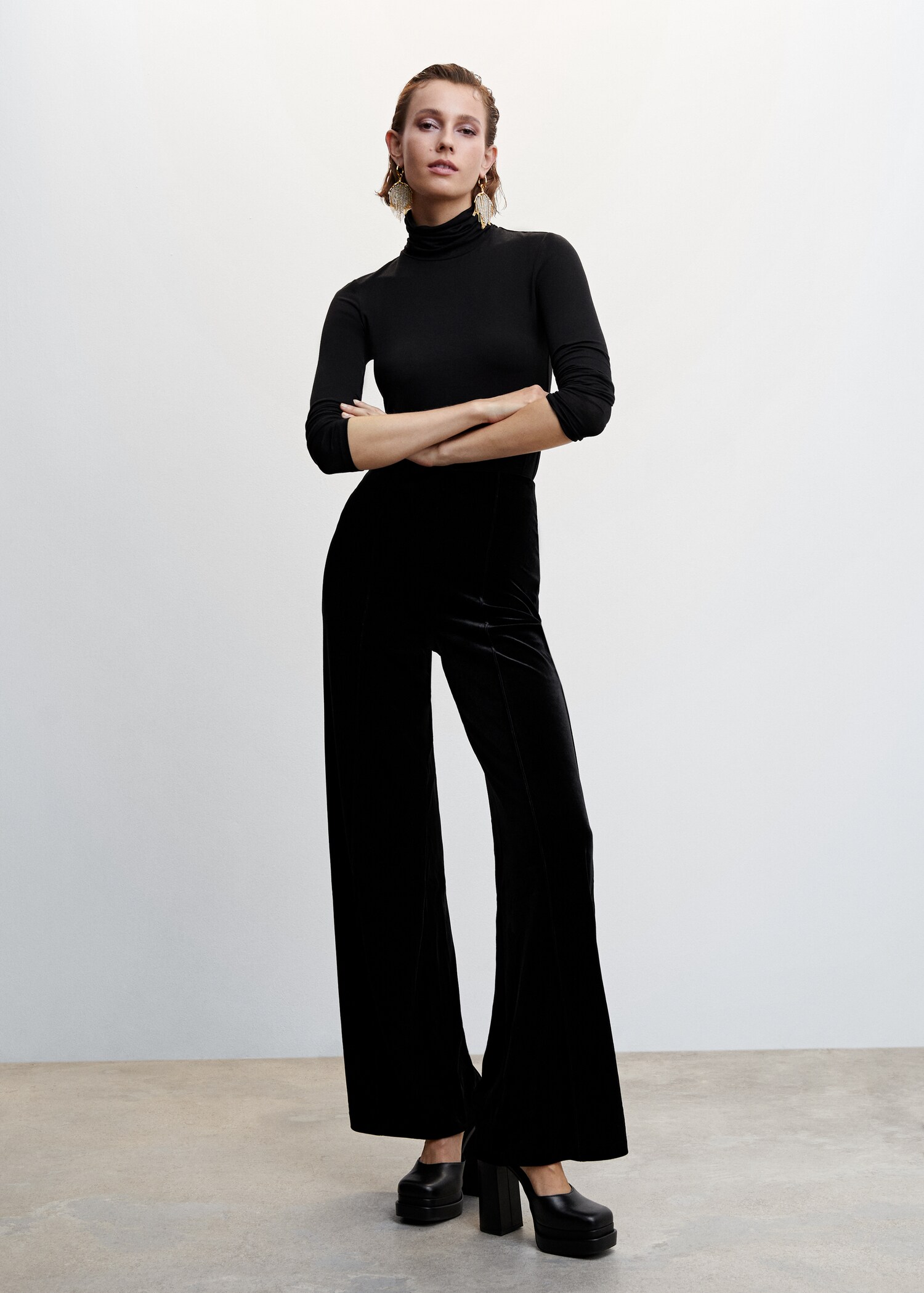 Velvet palazzo trousers - General plane