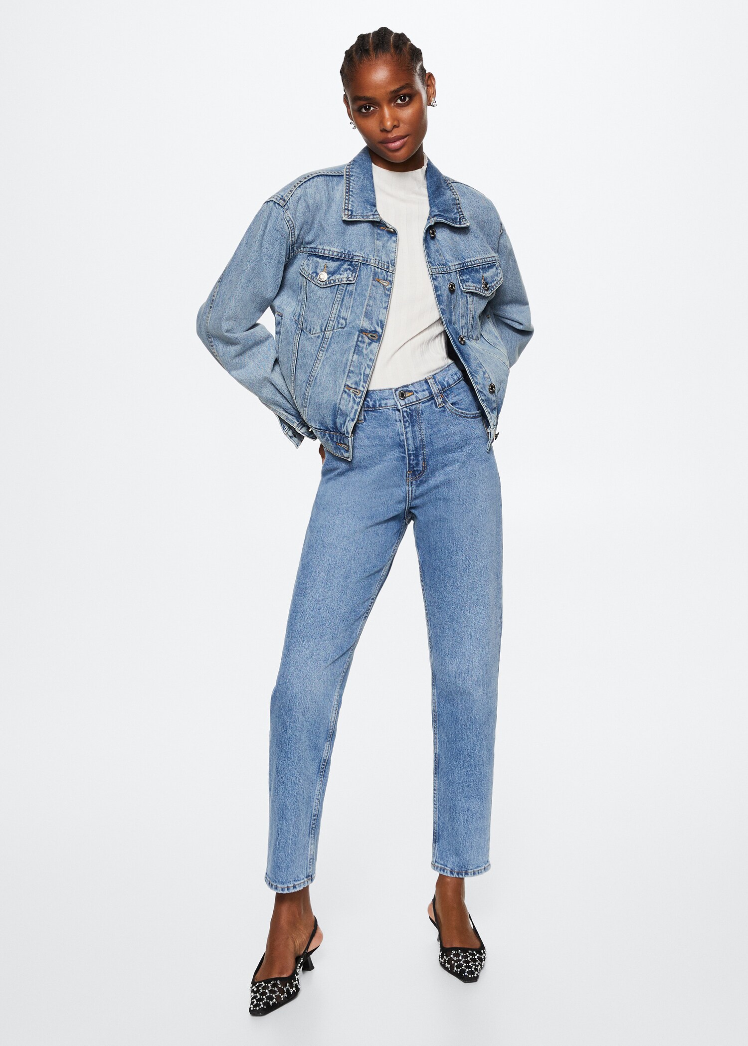 Pocketed denim jacket - General plane