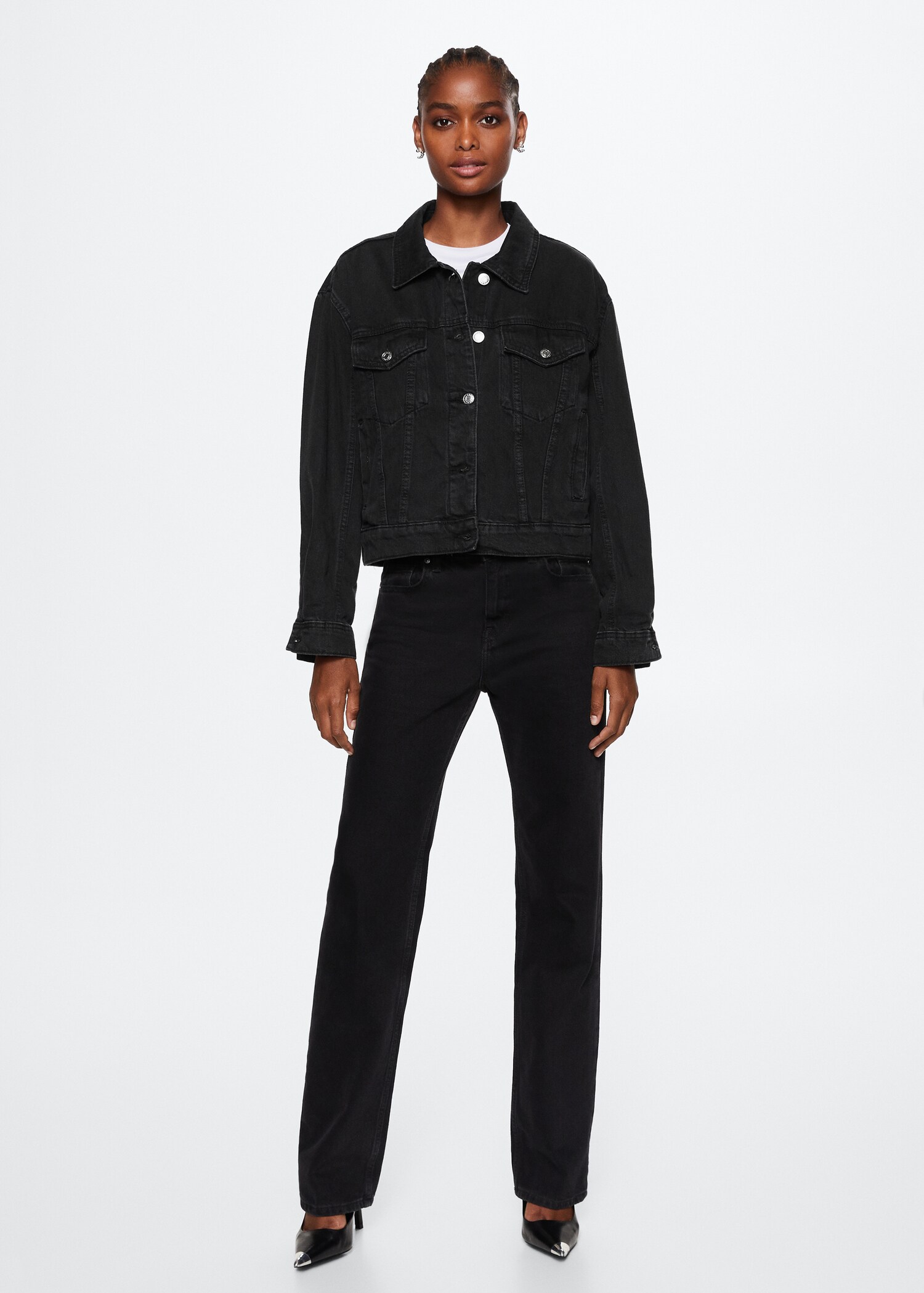 Pocketed denim jacket - General plane