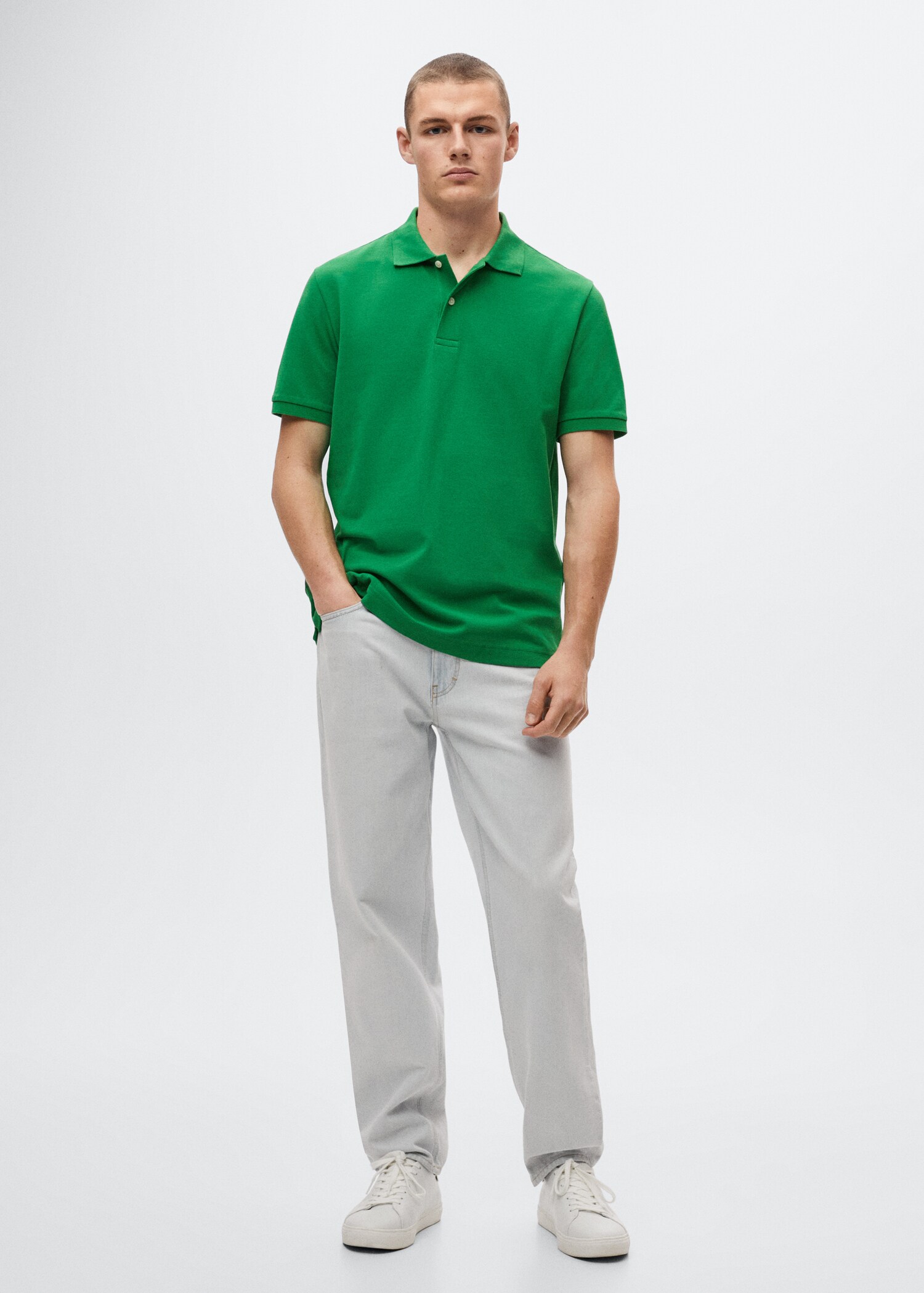 Cotton piqué polo shirt - General plane