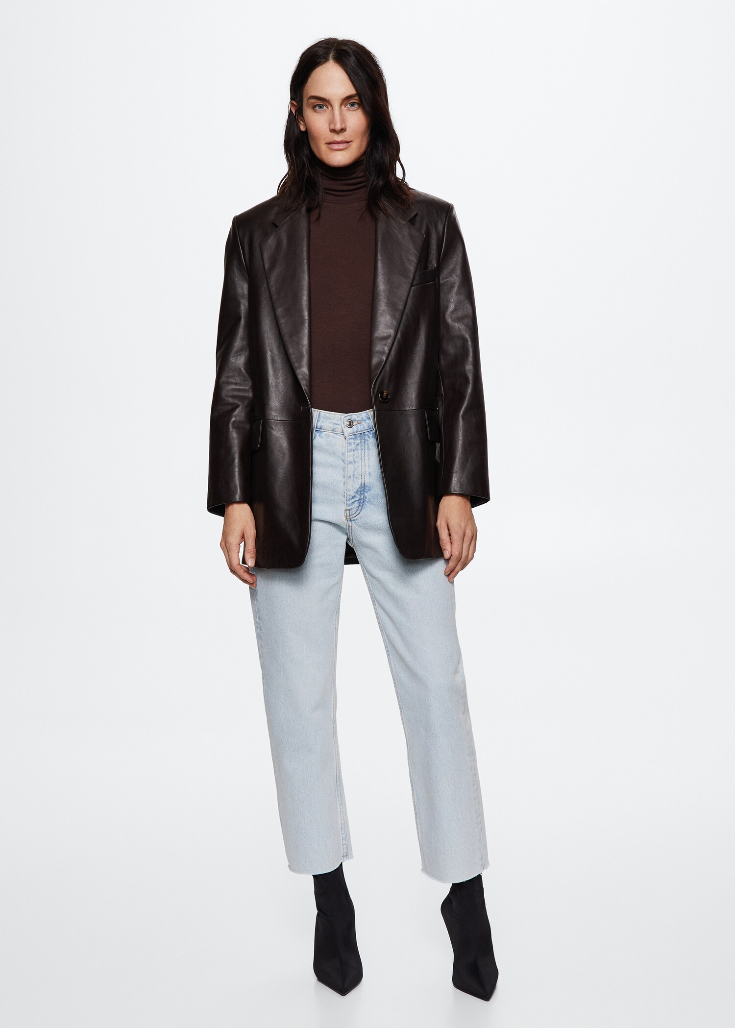Jeans rectos tiro alto crop - Plano general