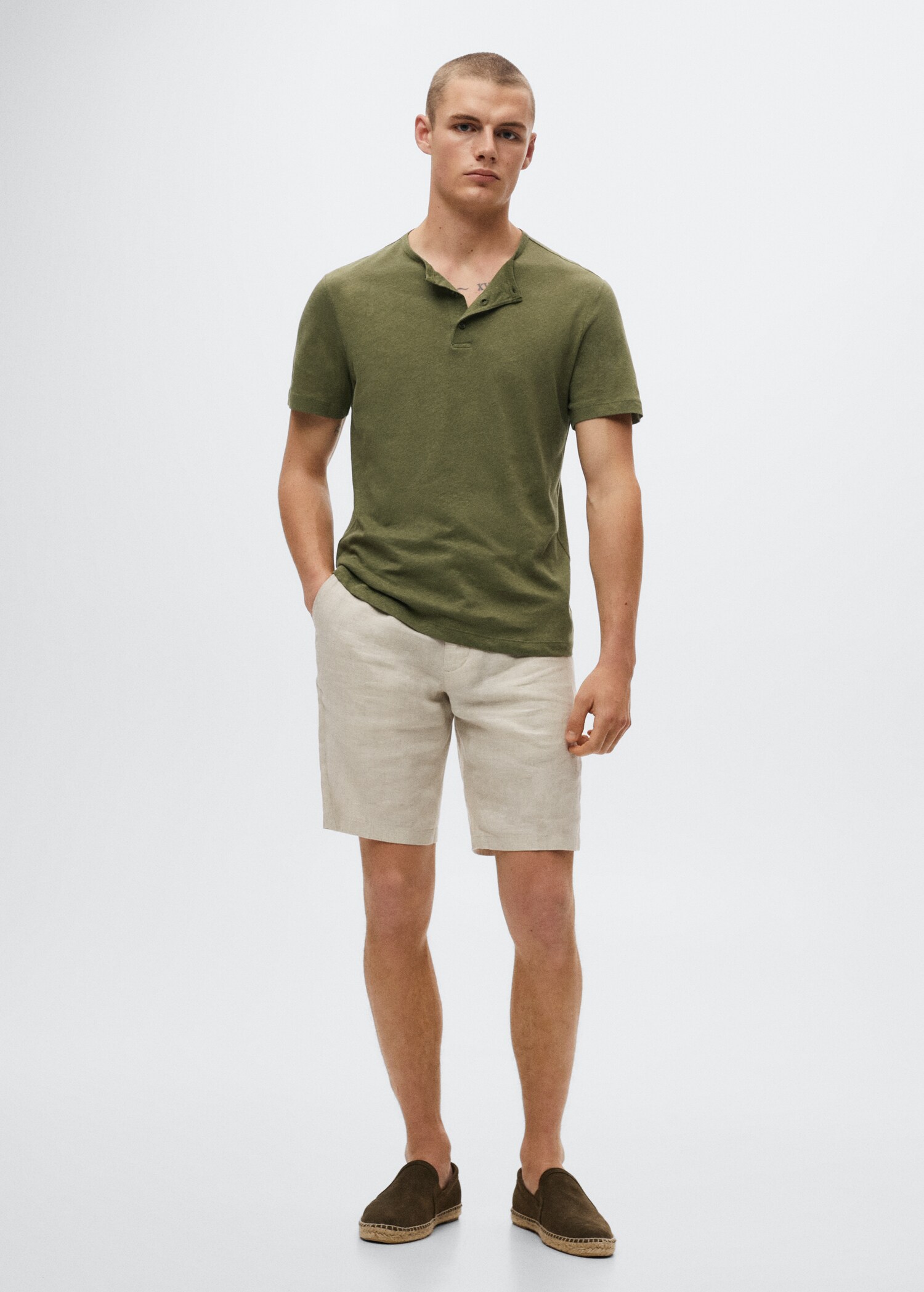 Henley-Shirt aus Leinen - Allgemeine Ansicht