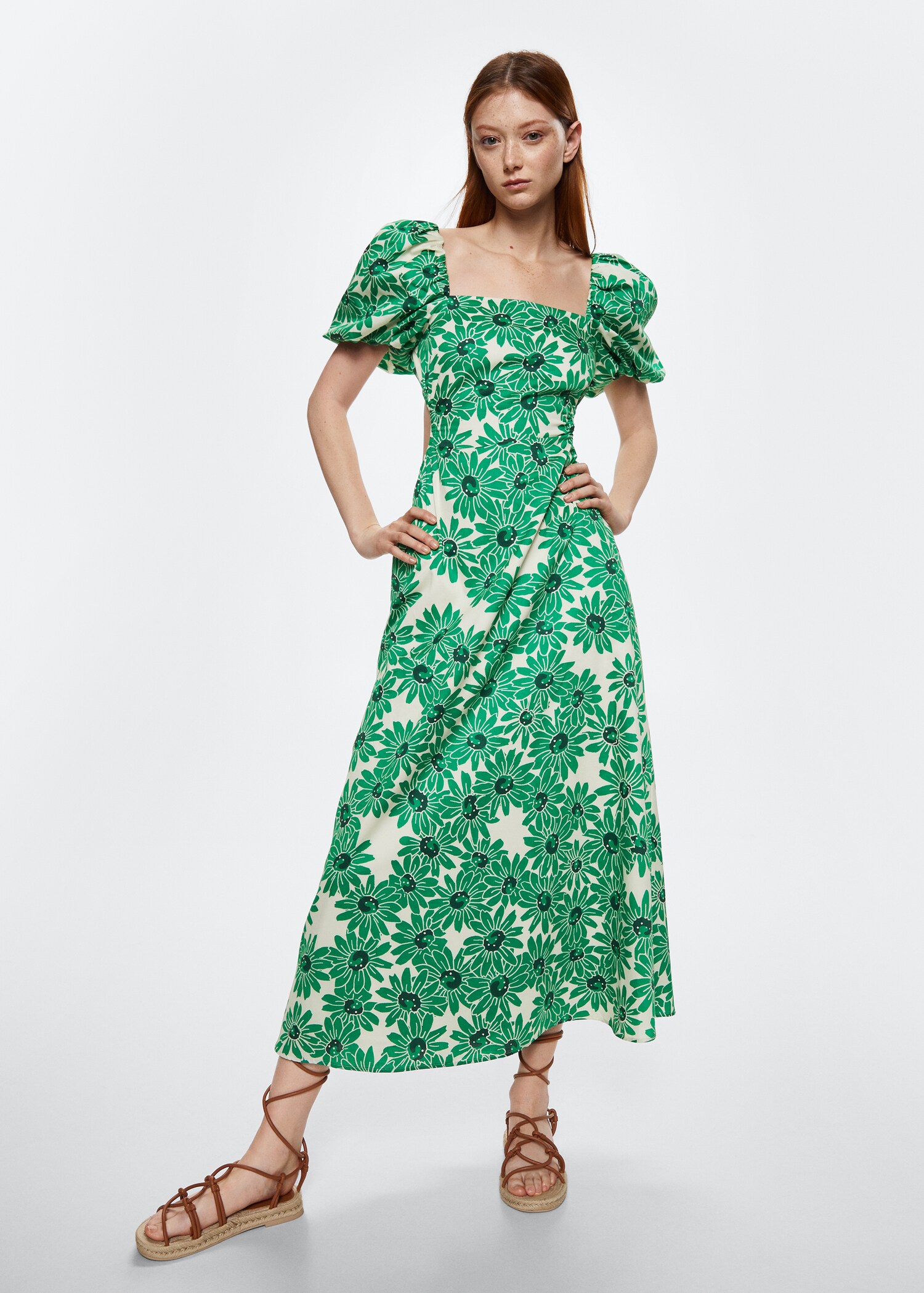 Vestido algodón flores - Plano general