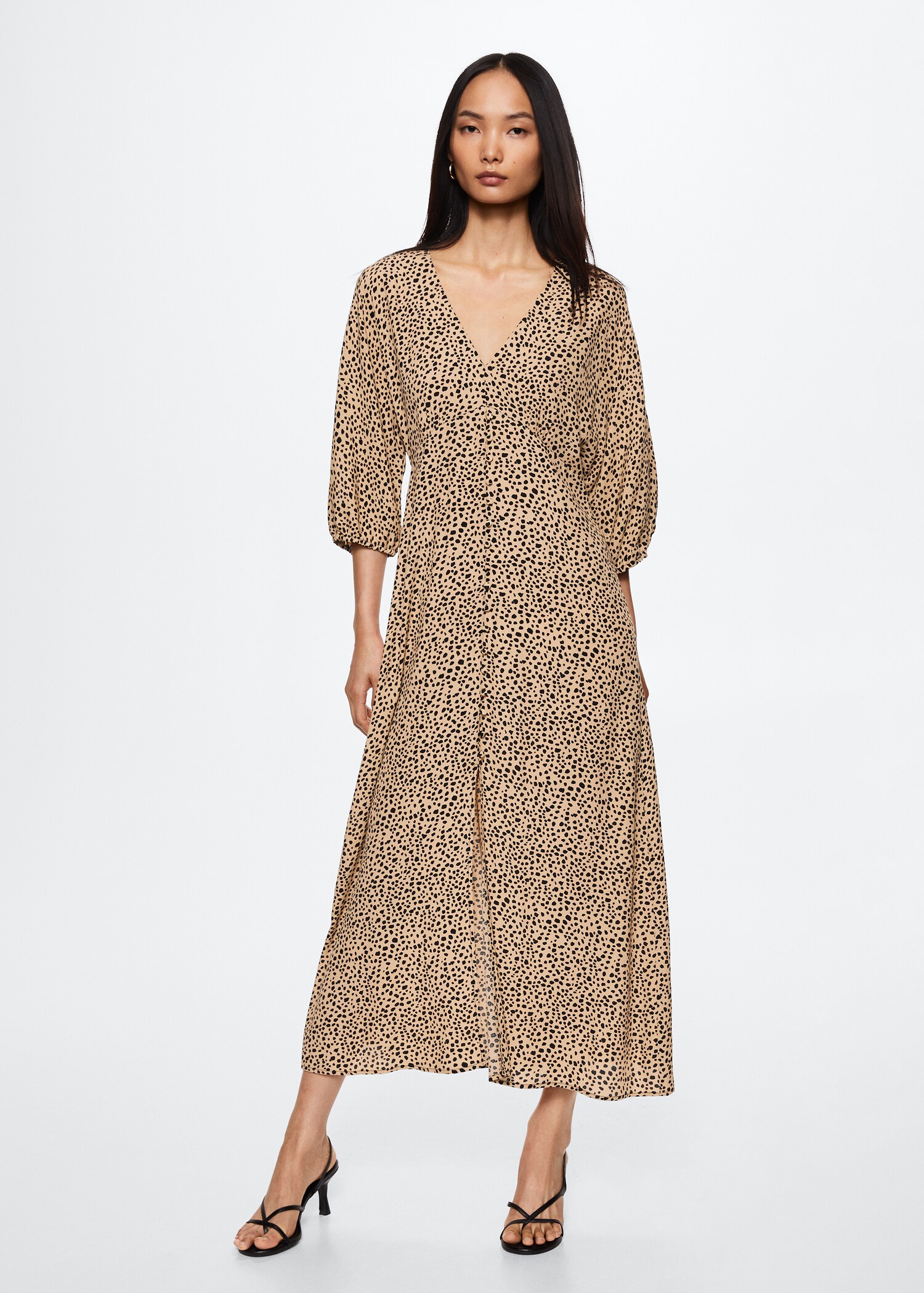 Buttoned midi dress - General plane