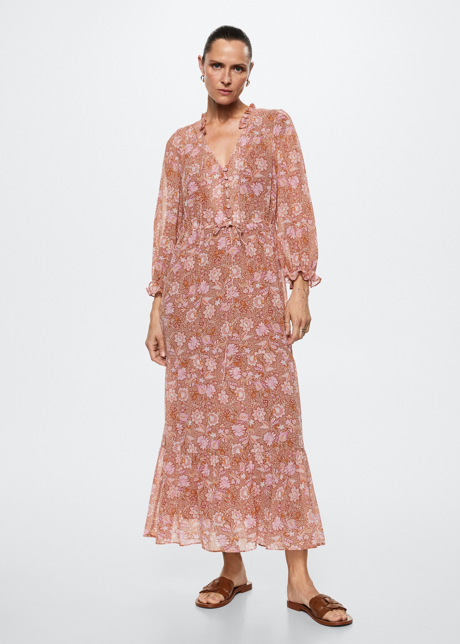 Kleid mit Blumendruck - Allgemeine Ansicht