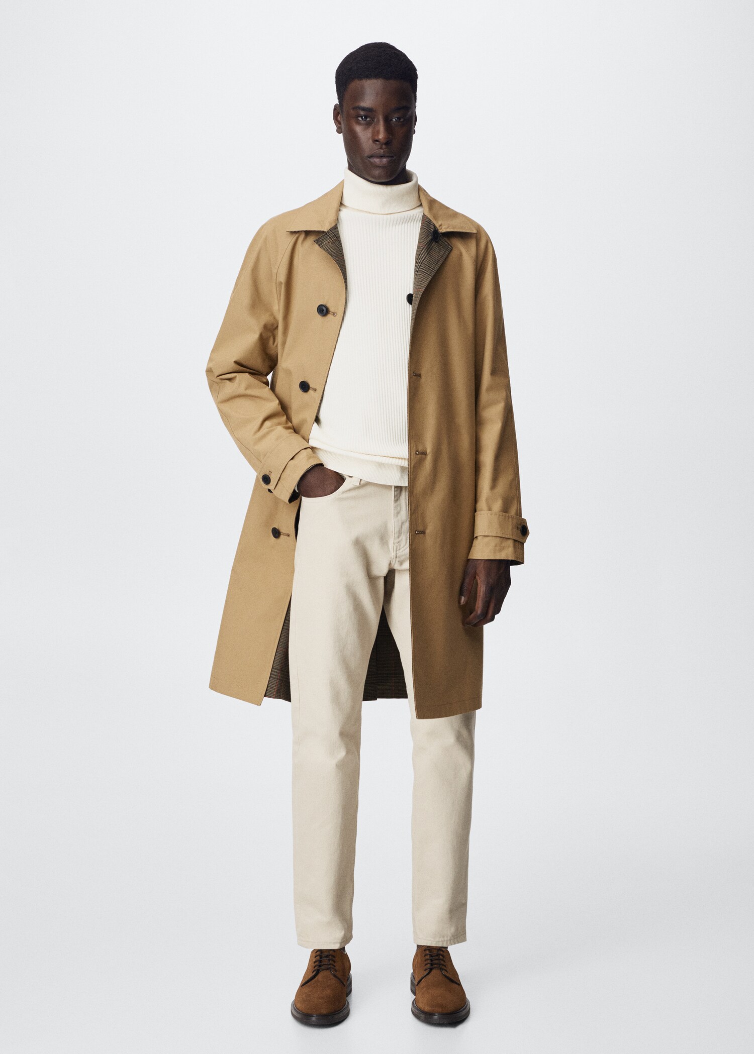 Reversible water-repellent trench coat - General plane