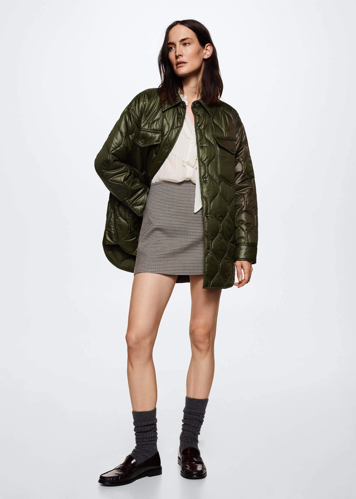 Oversized quilted overshirt - General plane