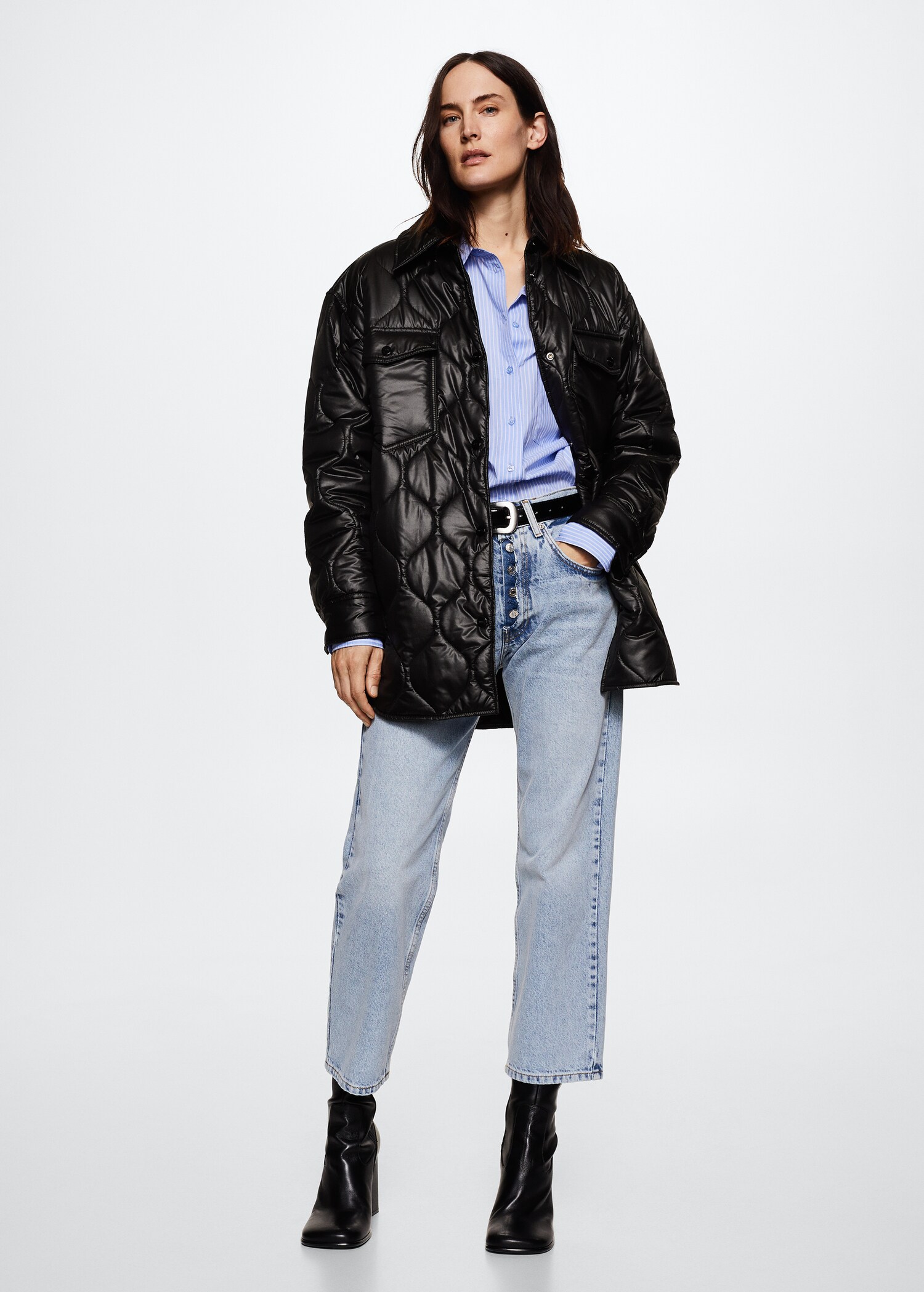Oversized quilted overshirt - General plane