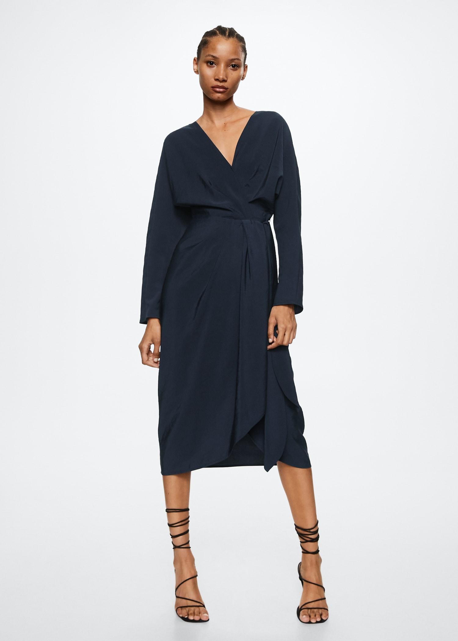 Vestido midi cruzado Mujer MNG Ecuador - Main Image