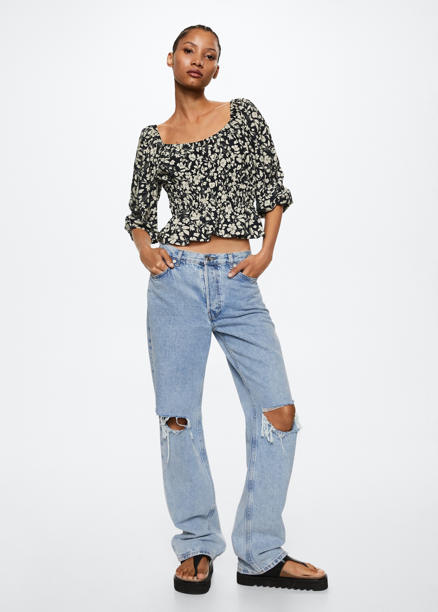 Floral print blouse - General plane