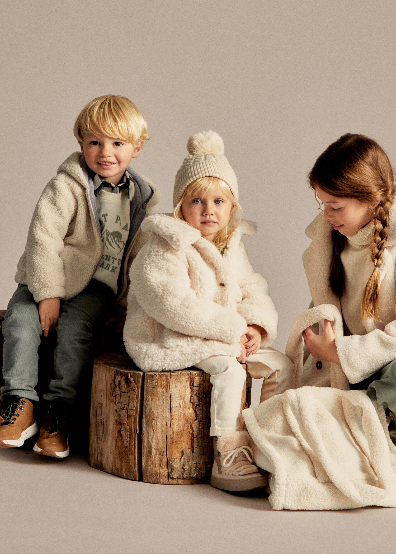 Faux shearling coat - General plane
