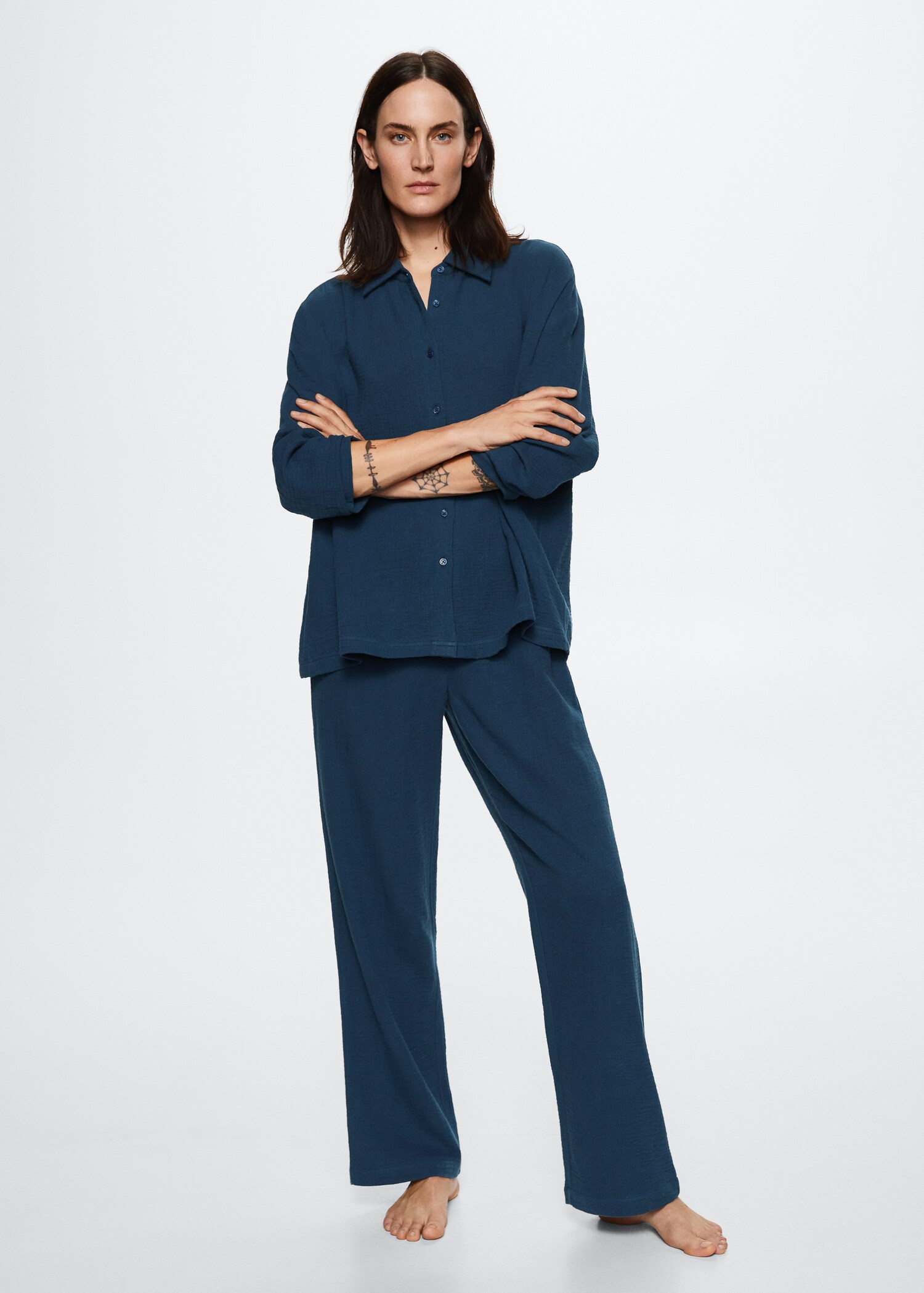 Cotton gauze pyjama trousers - General plane