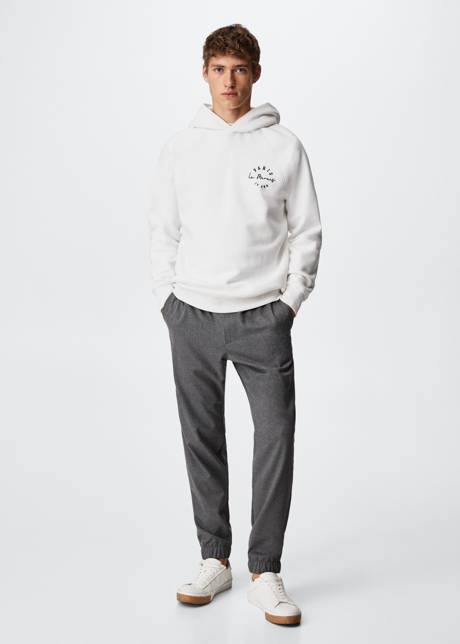 Besticktes Baumwoll-Sweatshirt - Allgemeine Ansicht